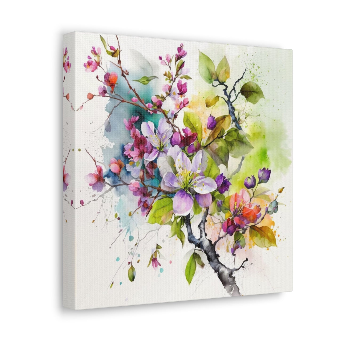Canvas Gallery Wraps Mother Nature Bright Spring Colors Realistic Watercolor 4