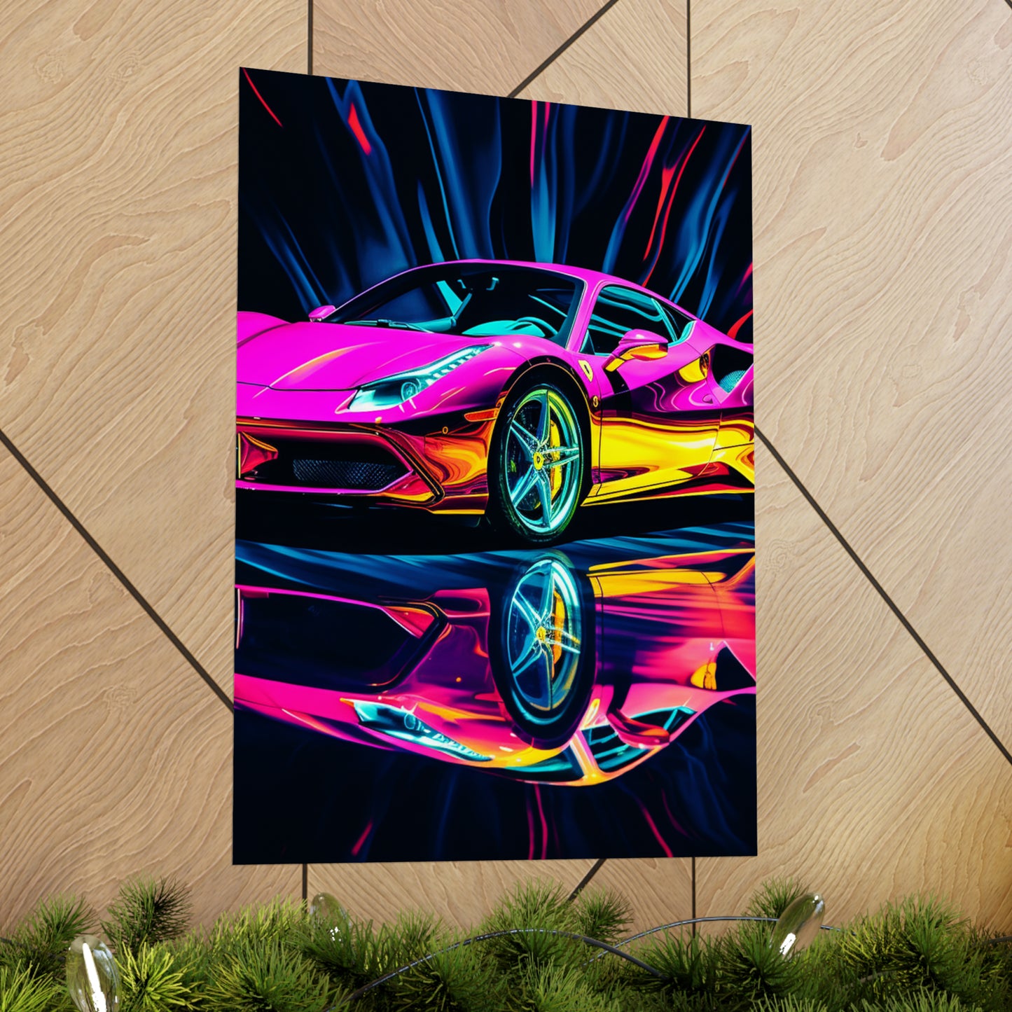 Premium Matte Vertical Posters Pink Macro Ferrari 3