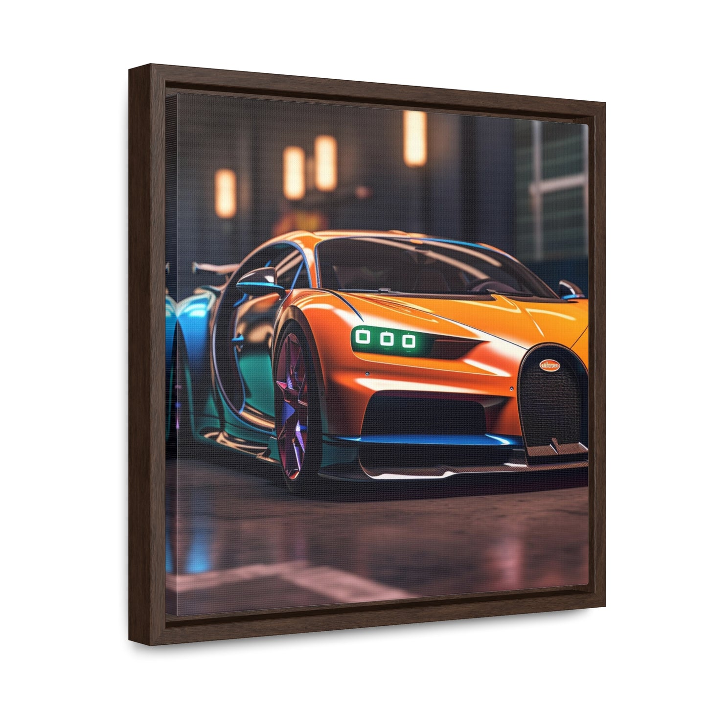 Gallery Canvas Wraps, Square Frame Hyper Bugatti Neon Chiron 1