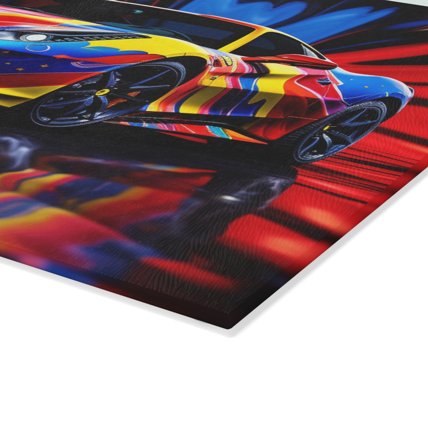 Glass Cutting Board Hyper Colorfull Ferrari 1