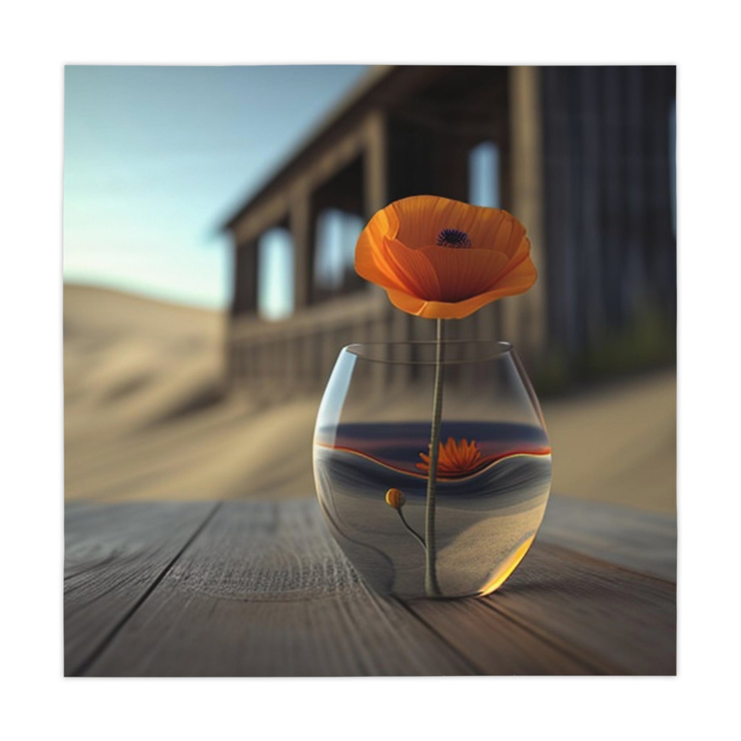 Tablecloth Poppy in a Glass Vase 4