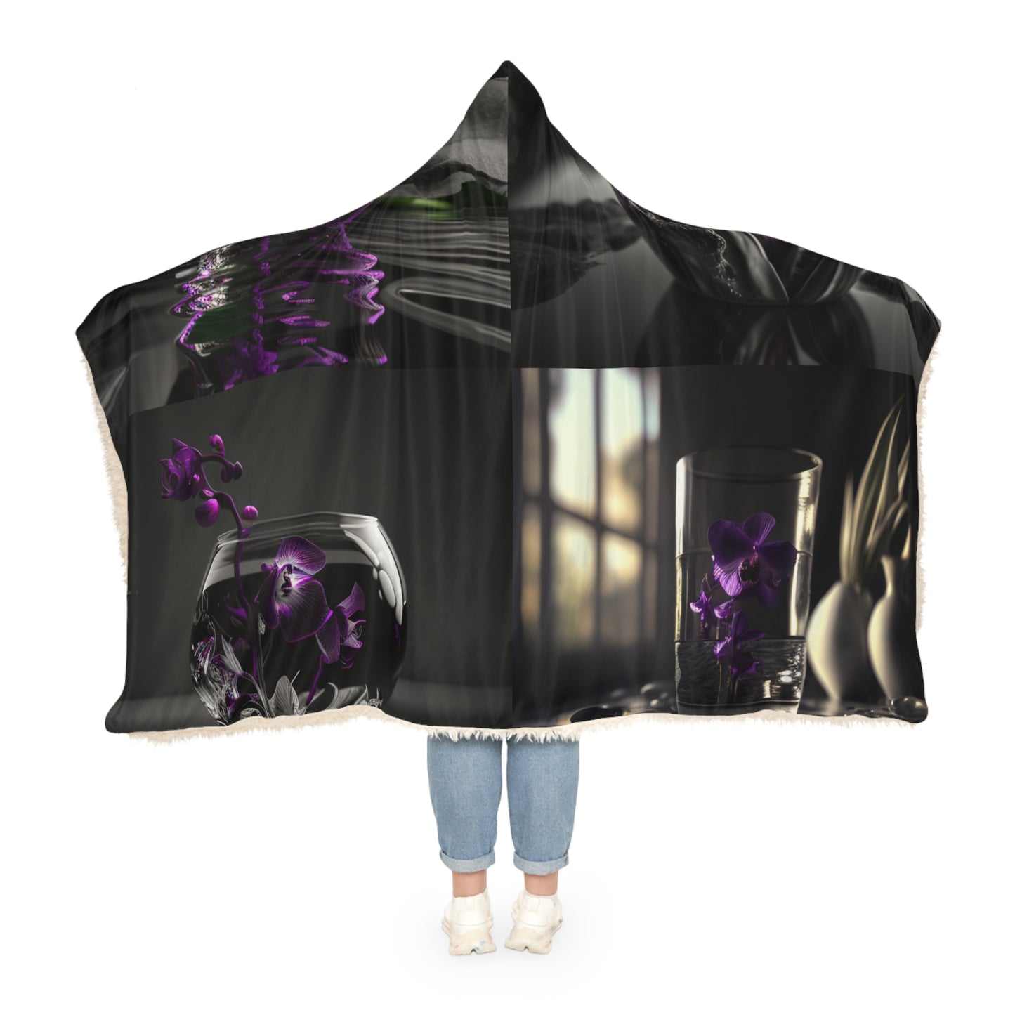 Snuggle Hooded Blanket Purple Orchid Glass vase 5