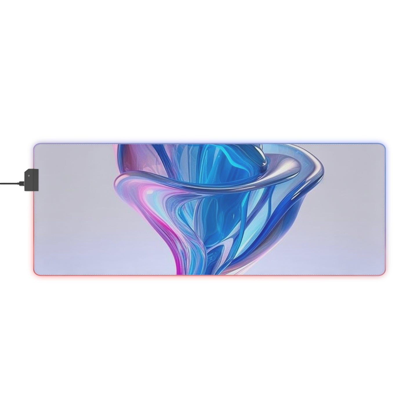 LED Gaming Mouse Pad Pink & Blue Tulip Rose 2