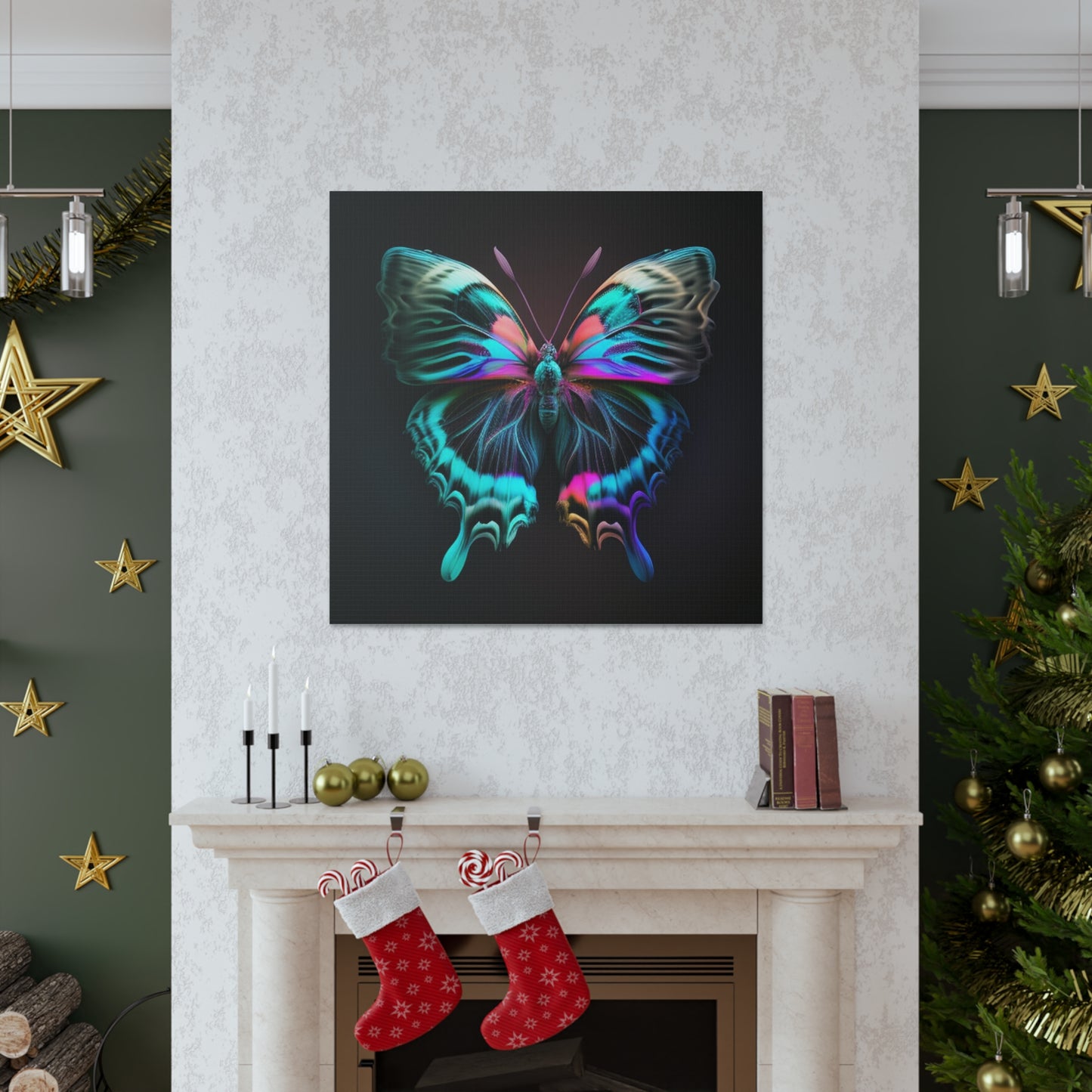 Canvas Gallery Wraps Neon Butterfly Fusion 3