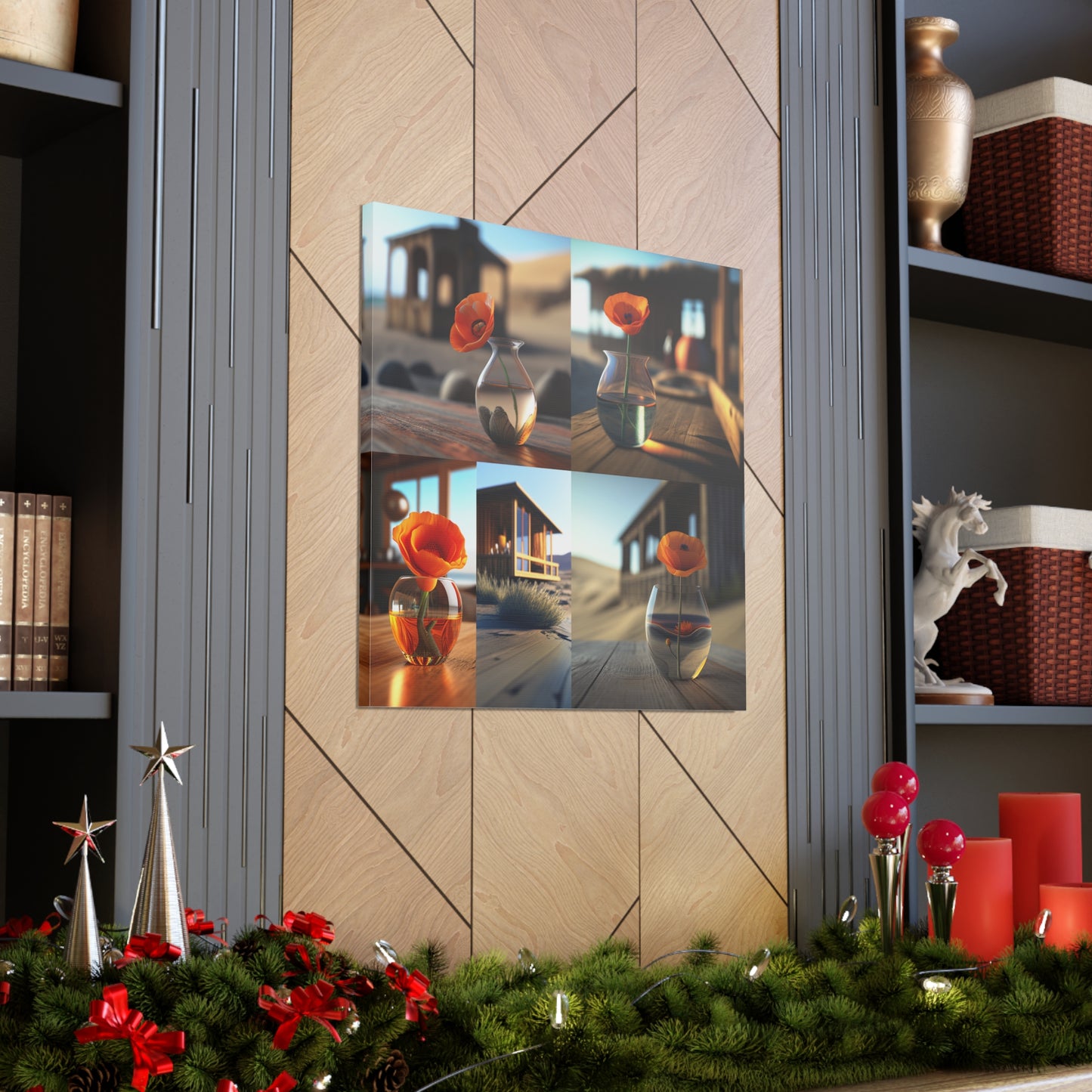 Canvas Gallery Wraps Poppy in a Glass Vase 5