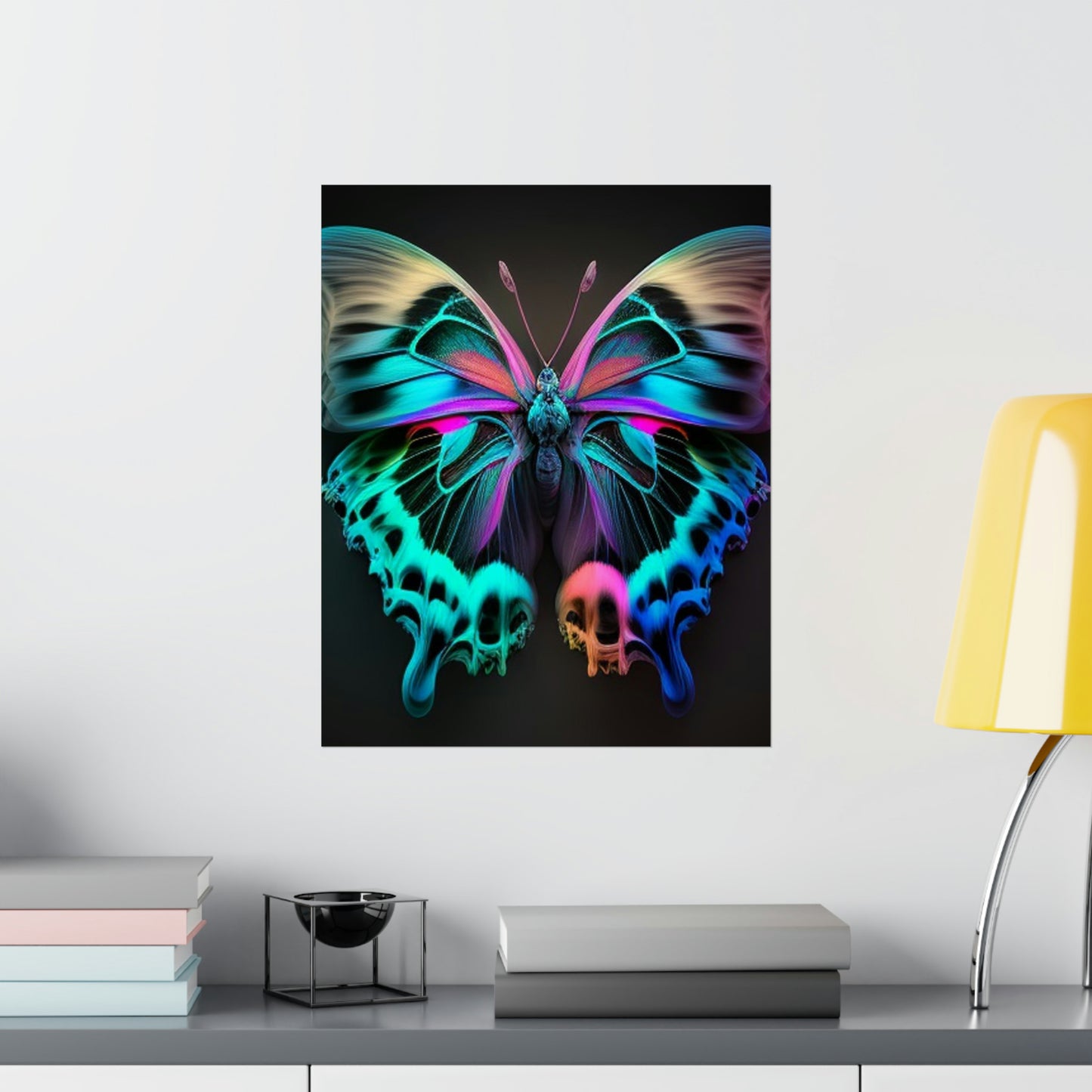 Premium Matte Vertical Posters Neon Butterfly Fusion 2