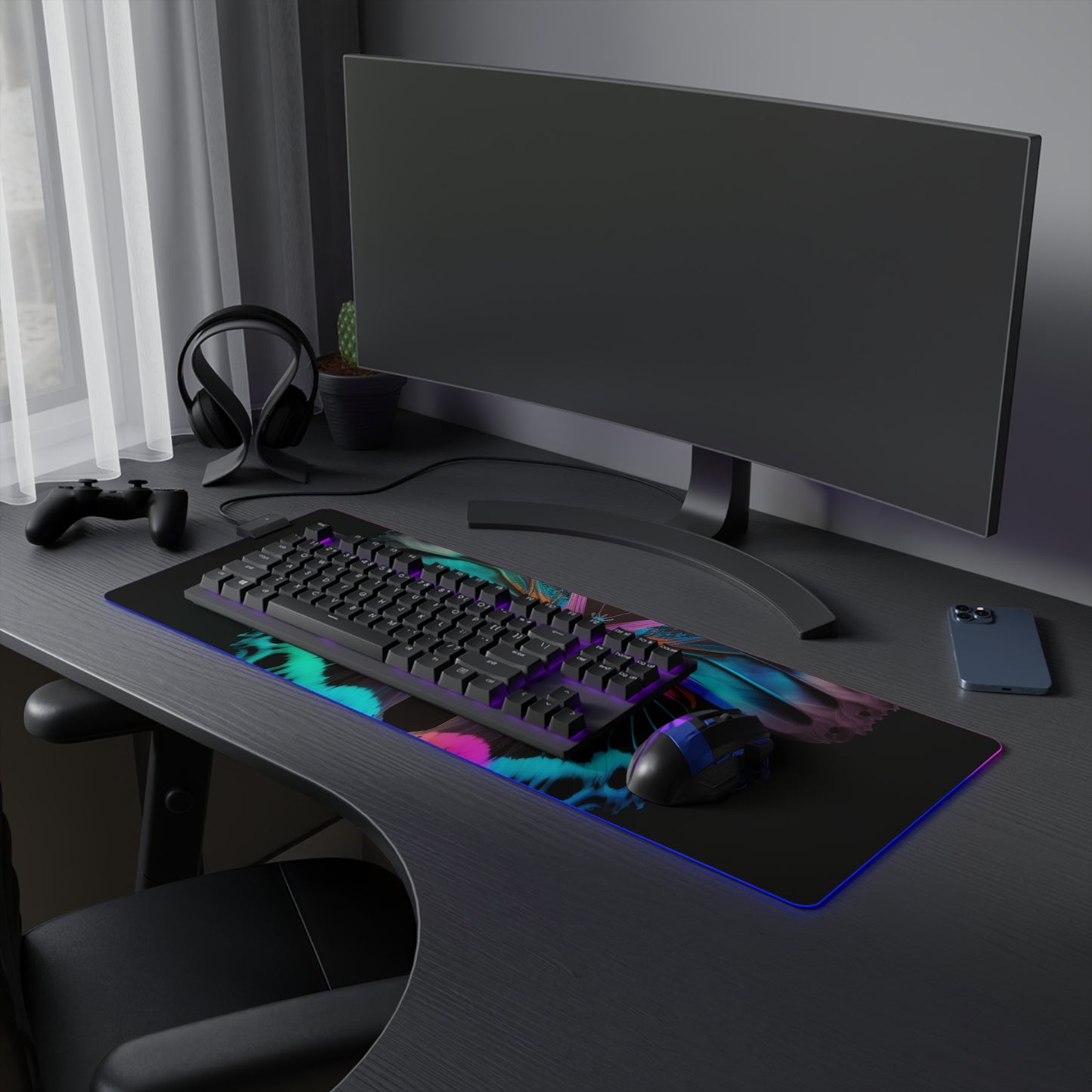 LED Gaming Mouse Pad Raw Florescent Glow 2