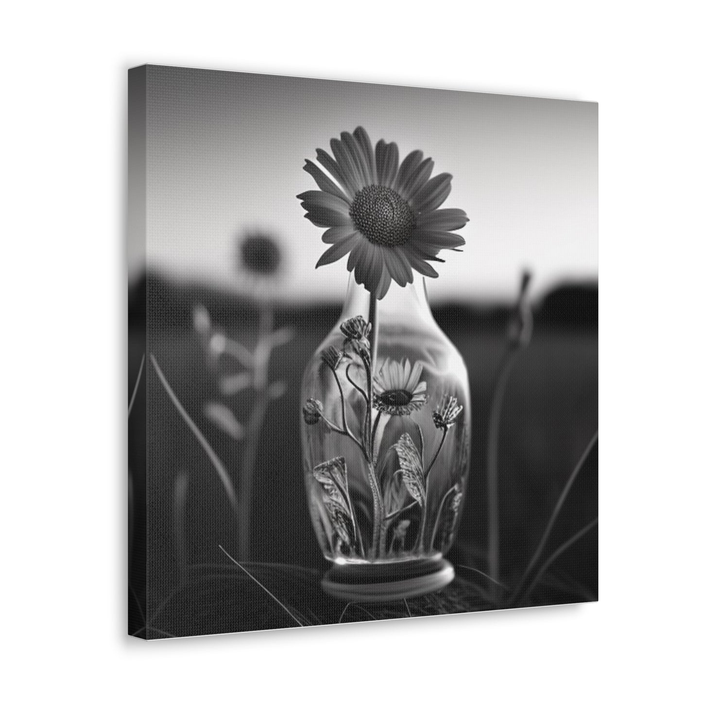 Canvas Gallery Wraps Yellw Sunflower in a vase 2