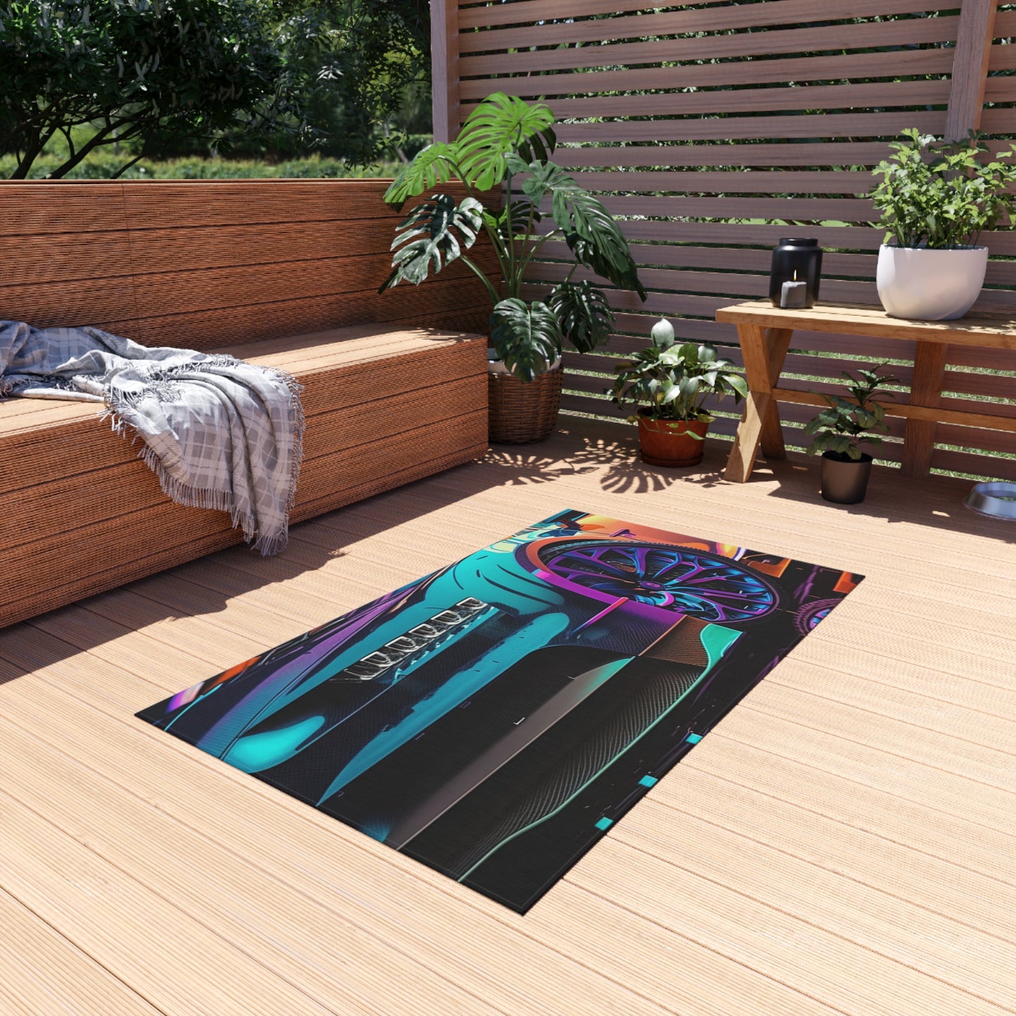 Outdoor Rug  Bugatti Neon Chiron 1