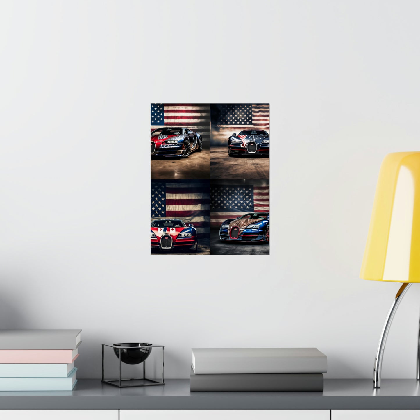 Premium Matte Vertical Posters Bugatti American Flag 5