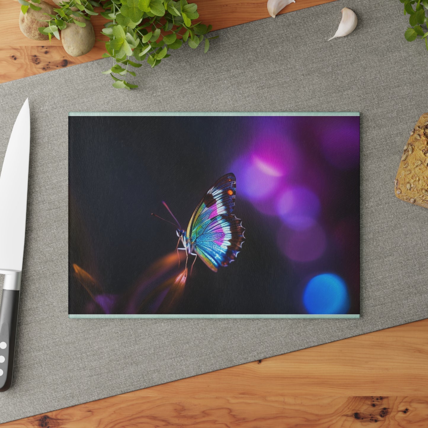 Glass Cutting Board Photo Realistic Butterfly 1