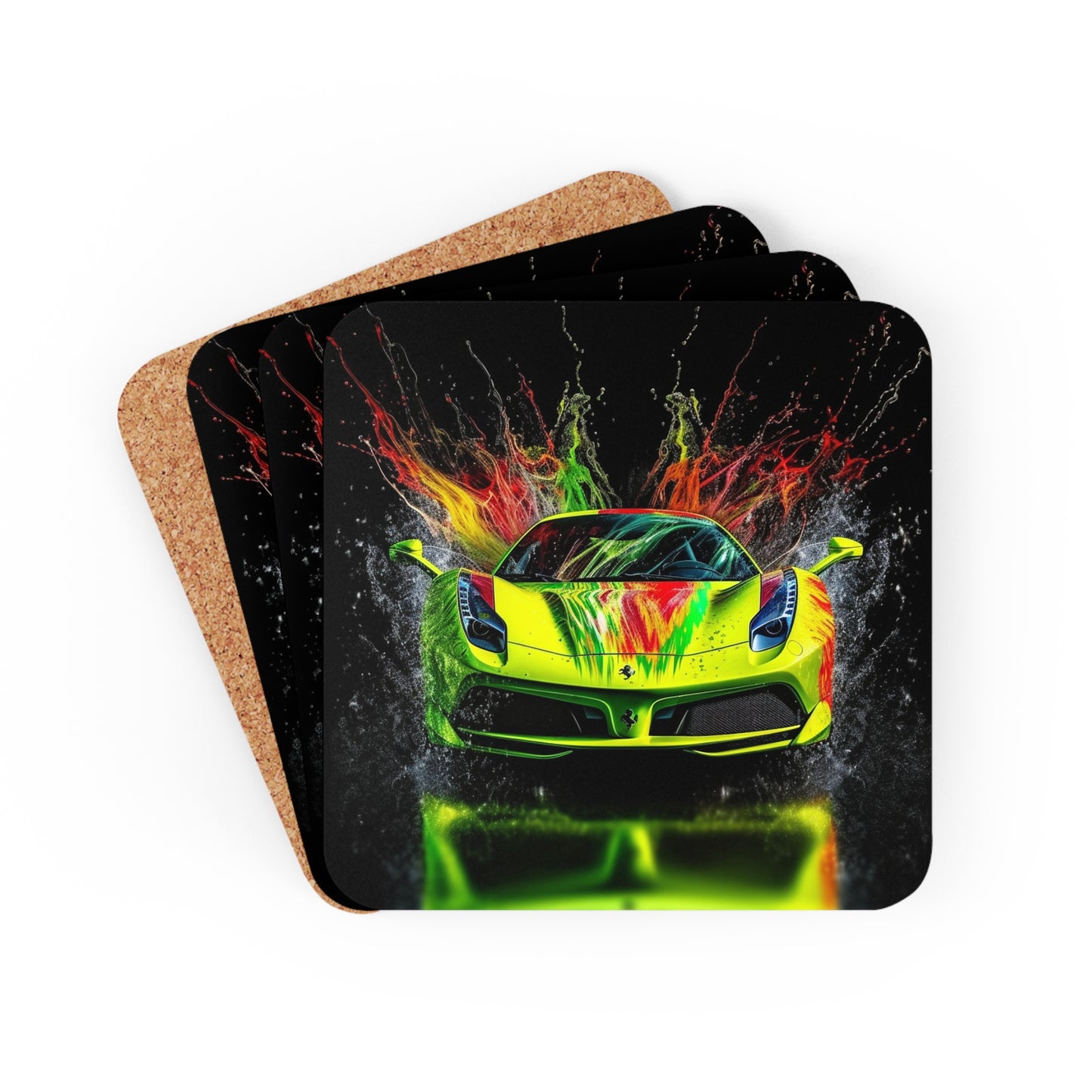 Corkwood Coaster Set Farrari Water 1