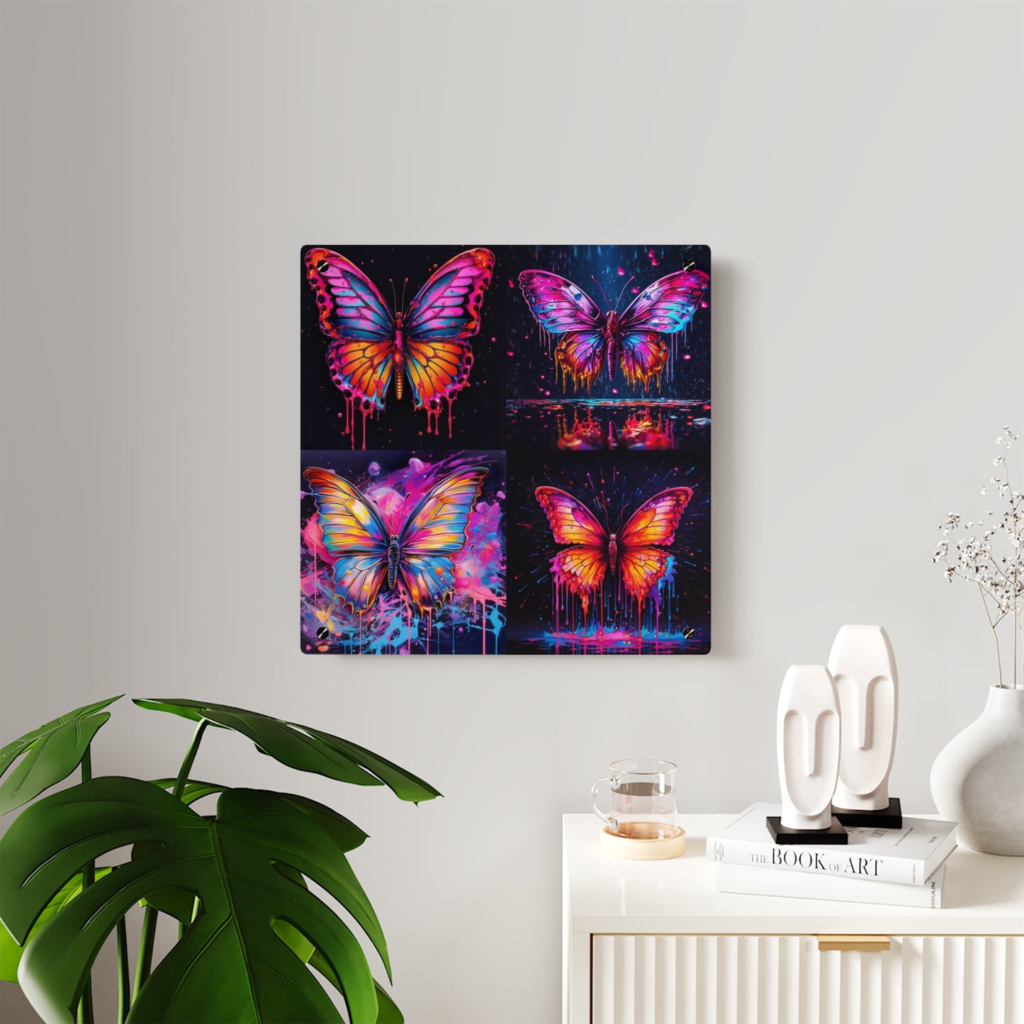 Acrylic Wall Art Panels Pink Butterfly Flair 5