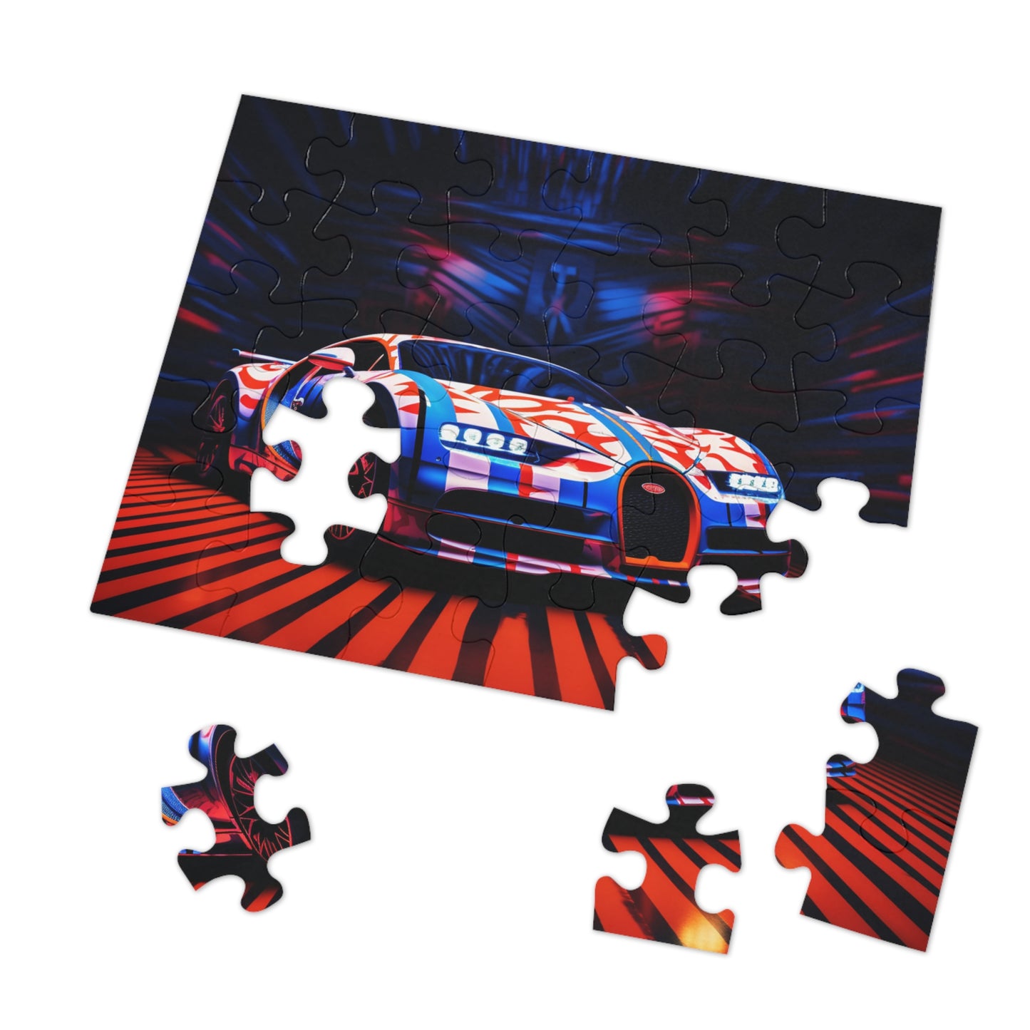 Jigsaw Puzzle (30, 110, 252, 500,1000-Piece) Macro Bugatti American Flag 1