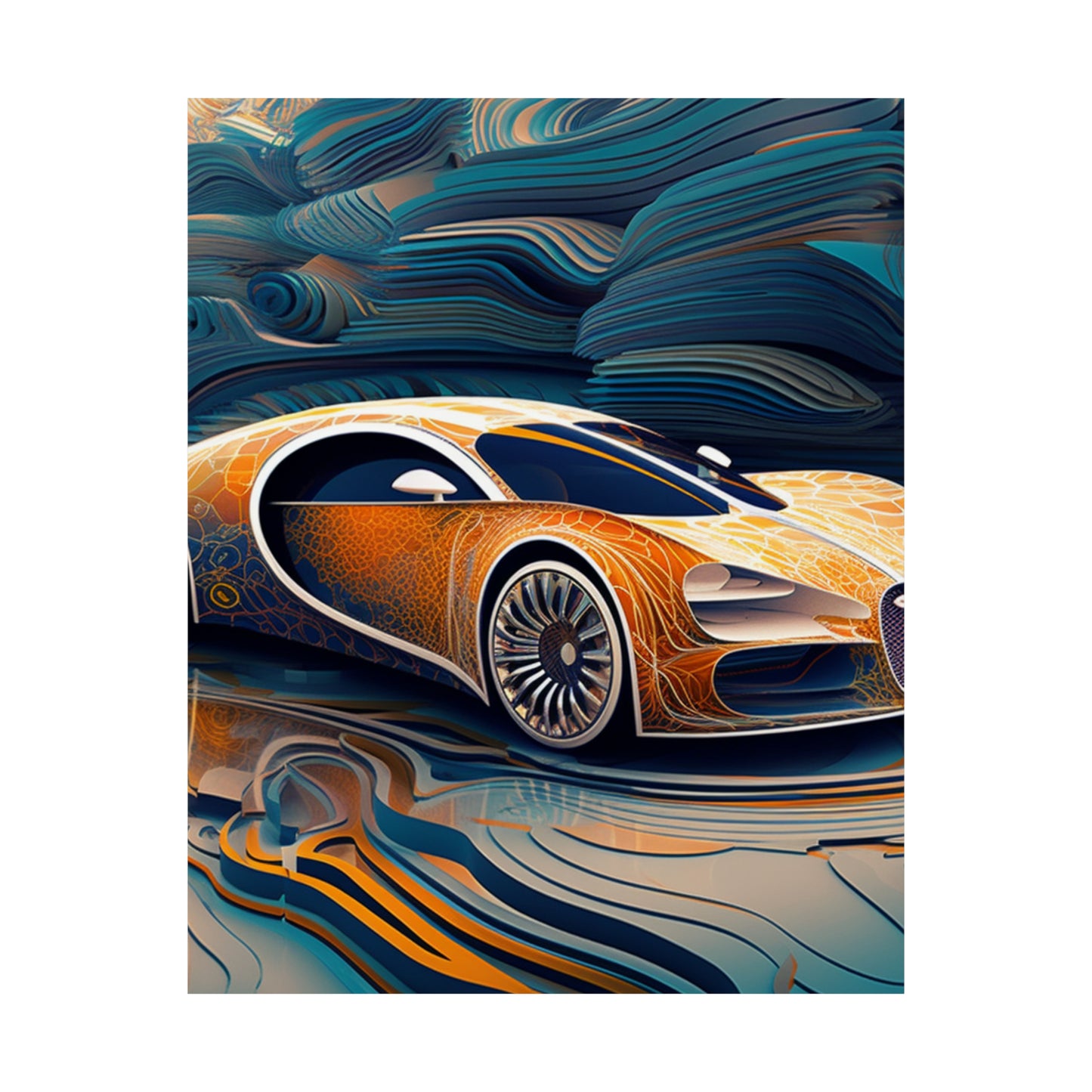 Premium Matte Vertical Posters Bugatti Abstract Flair 1