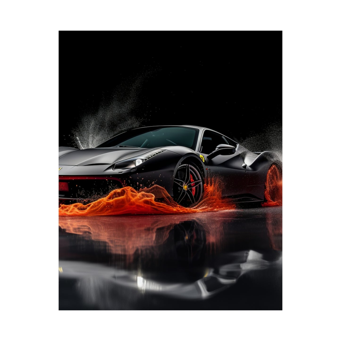 Premium Matte Vertical Posters Ferrari Water Splash 3