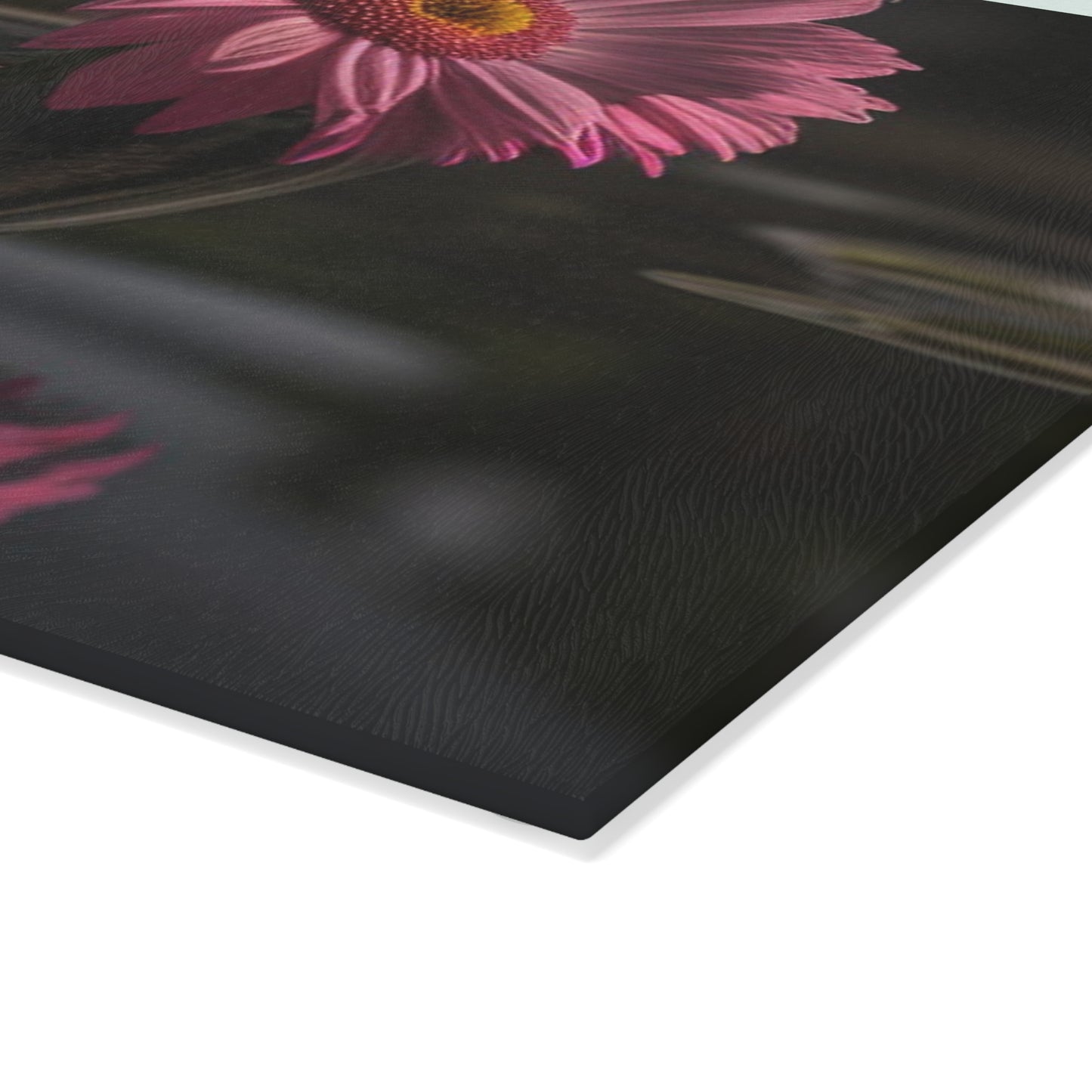 Glass Cutting Board Pink Daisy 2