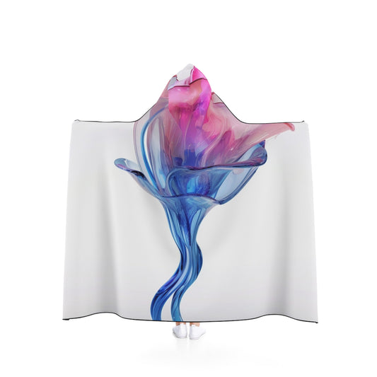 Hooded Blanket Pink & Blue Tulip Rose 4