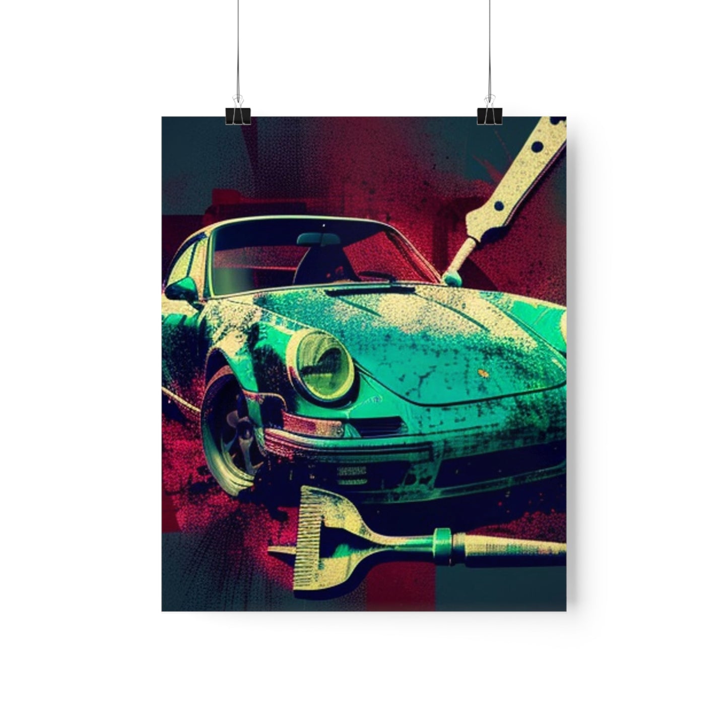 Premium Matte Vertical Posters Porsche Abstract 4