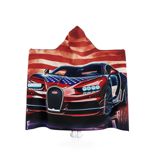 Hooded Blanket Abstract American Flag Background Bugatti 3