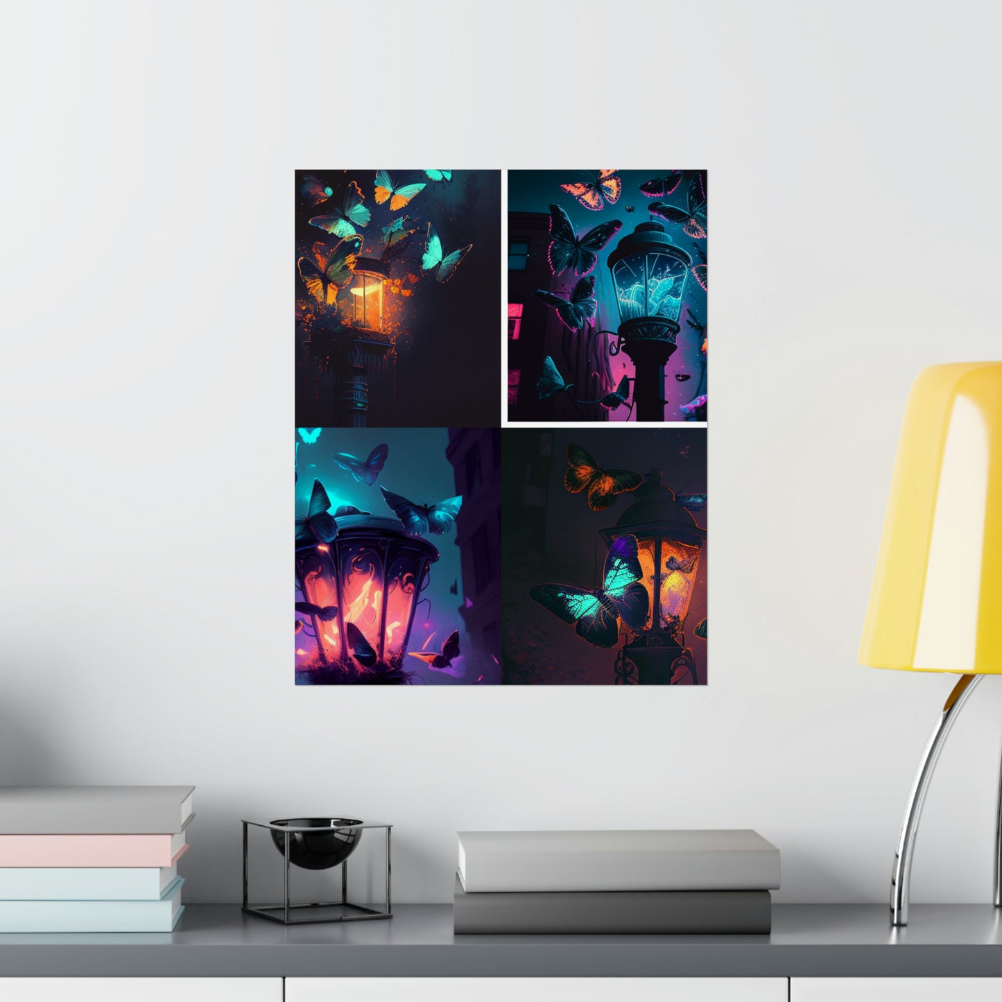 Premium Matte Vertical Posters Street Light Butterfly 5