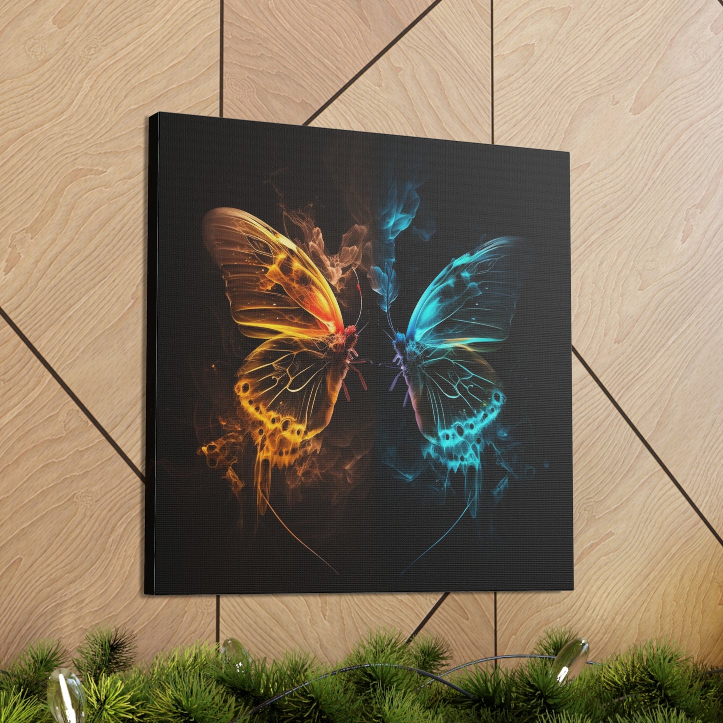 Canvas Gallery Wraps Kiss Neon Butterfly 8