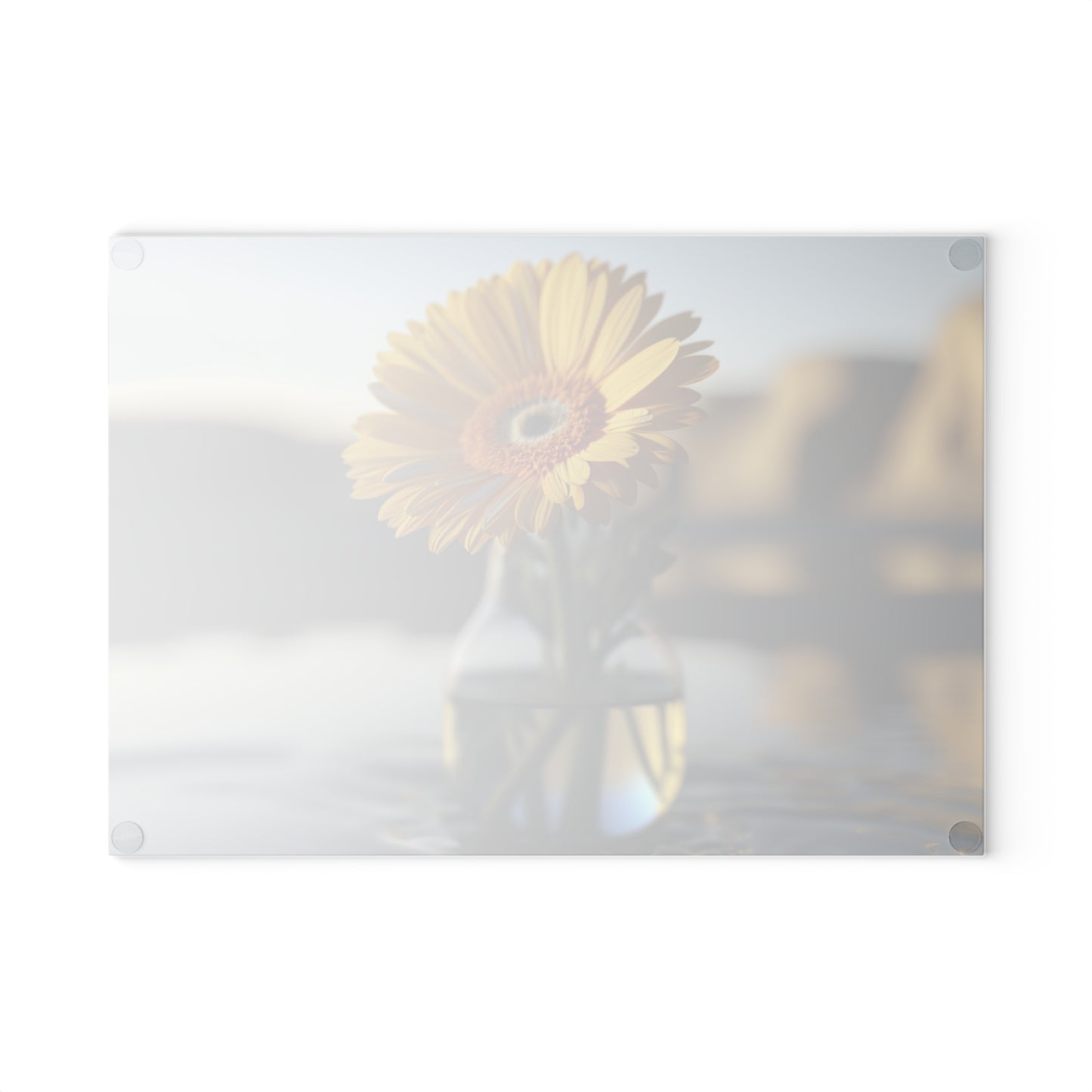 Glass Cutting Board yello Gerbera glass 4