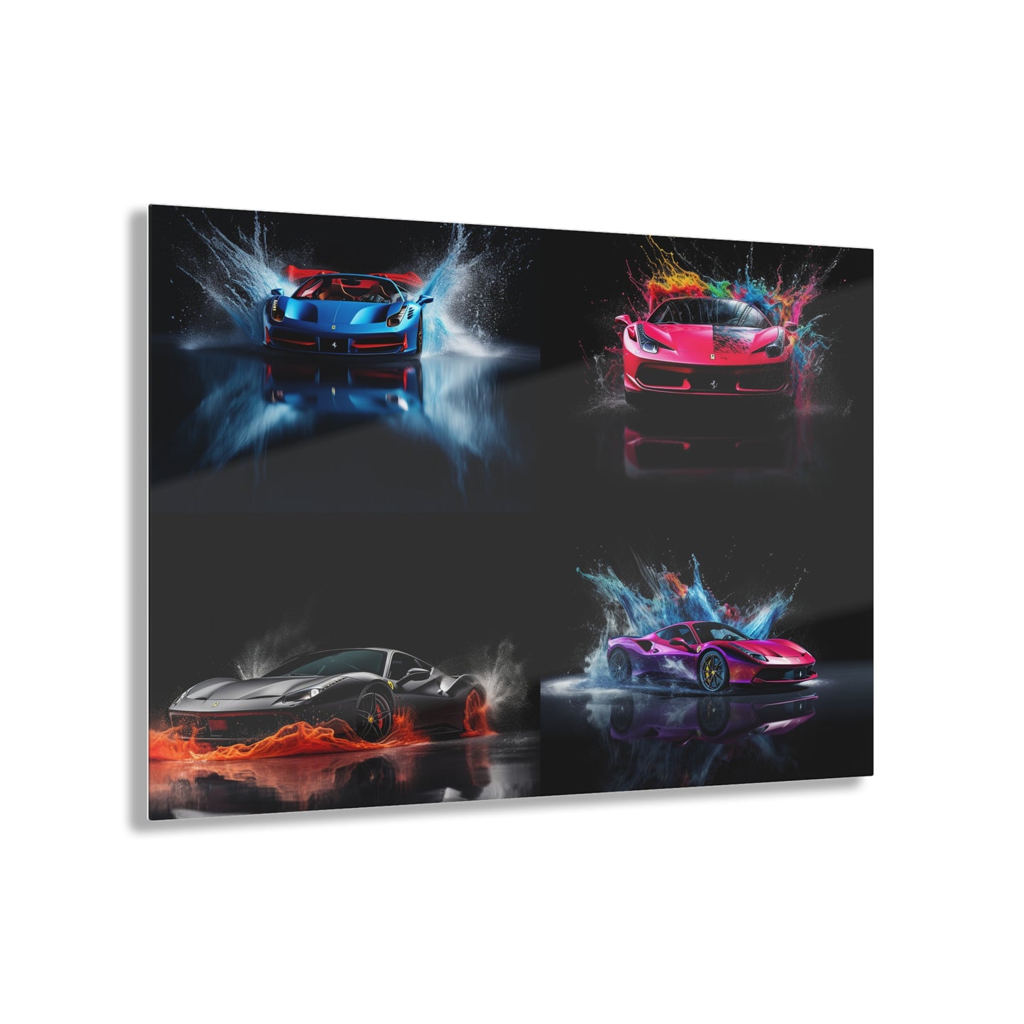 Acrylic Prints Ferrari Water Splash 5