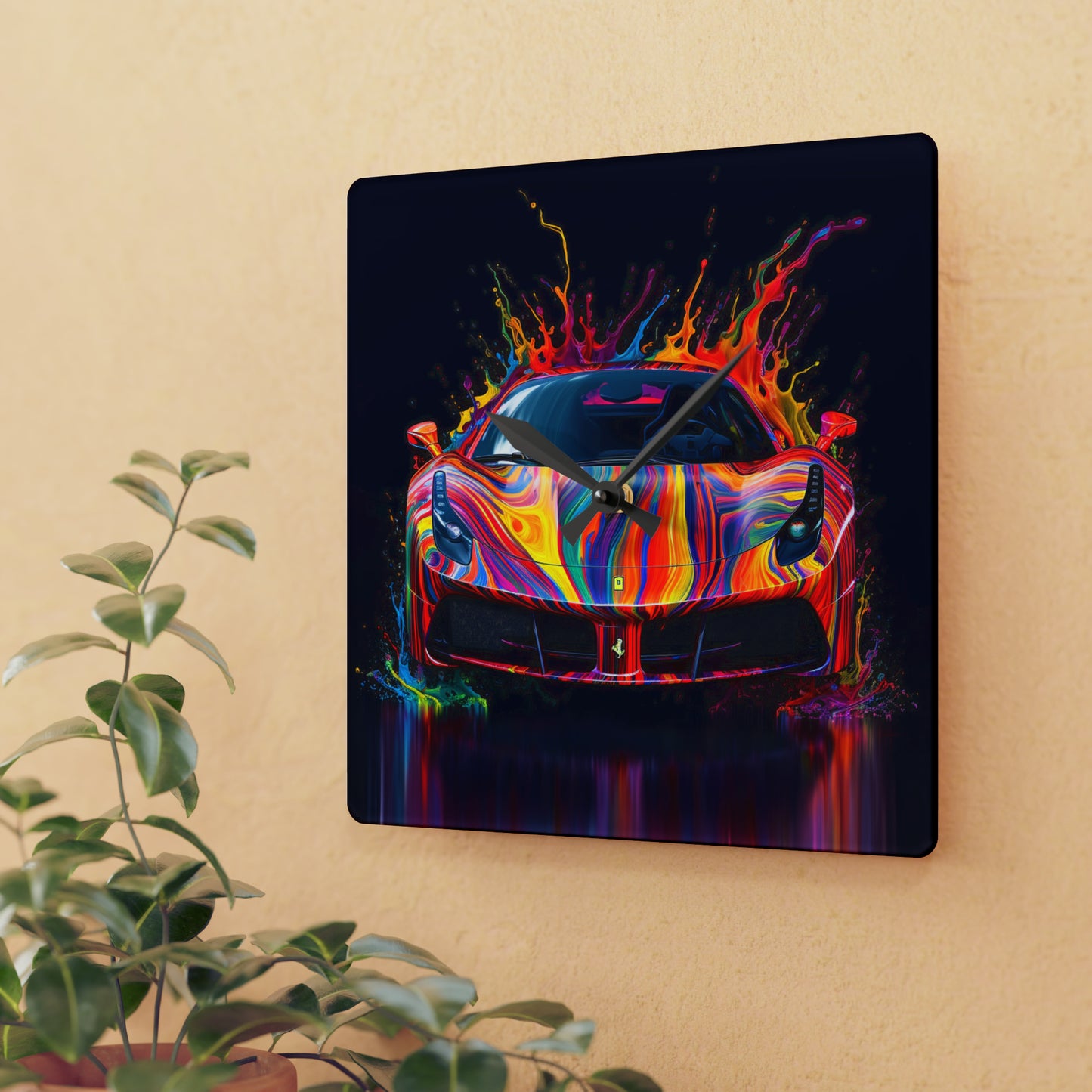 Acrylic Wall Clock Ferrari Fusion Water 4