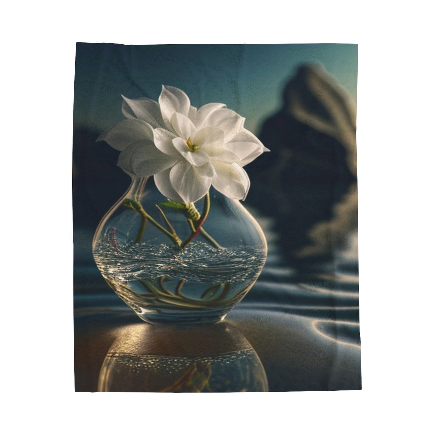 Velveteen Plush Blanket Jasmine glass vase 4