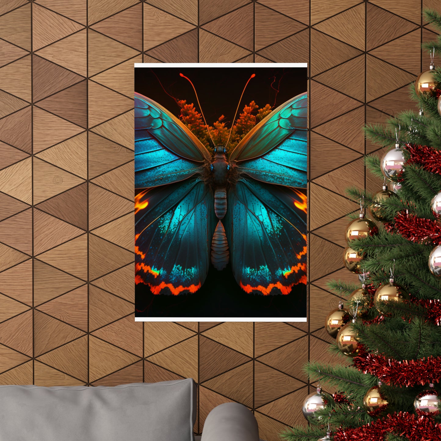 Premium Matte Vertical Posters Neon Butterfly Flair 3