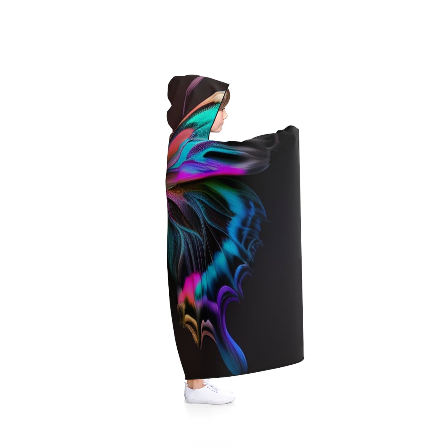 Hooded Blanket Neon Butterfly Fusion 3