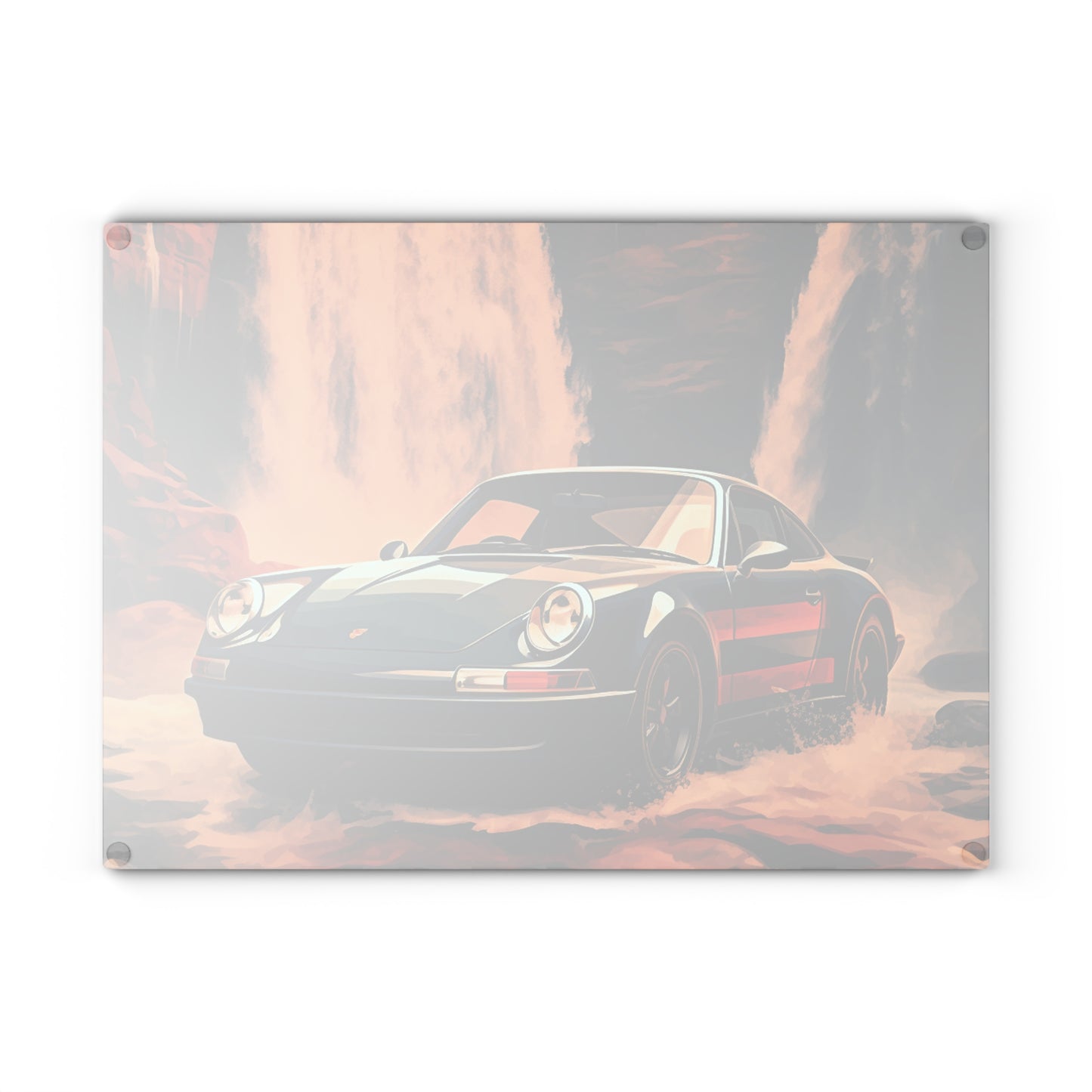 Glass Cutting Board American Flag Porsche Abstract 3