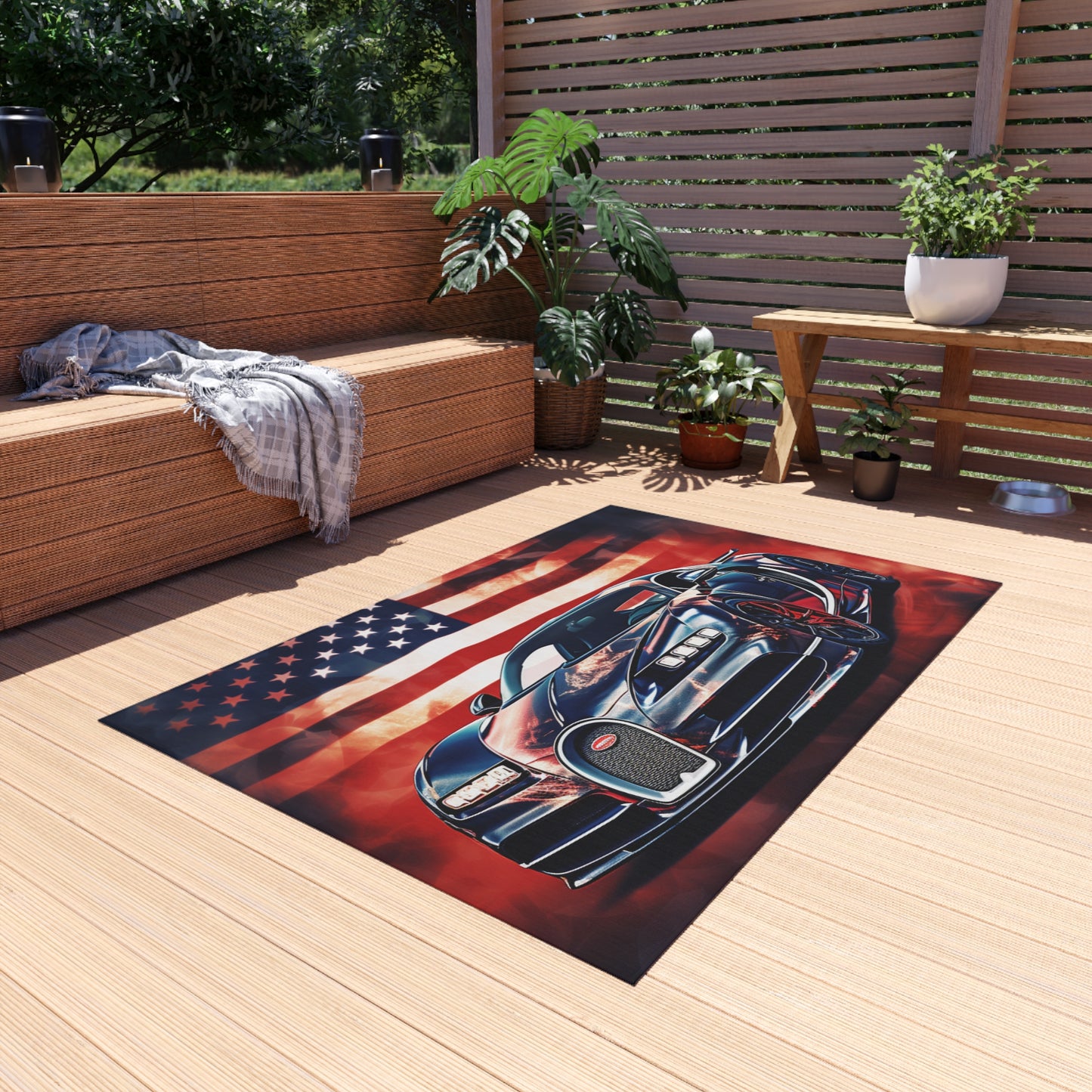 Outdoor Rug  Abstract American Flag Background Bugatti 4