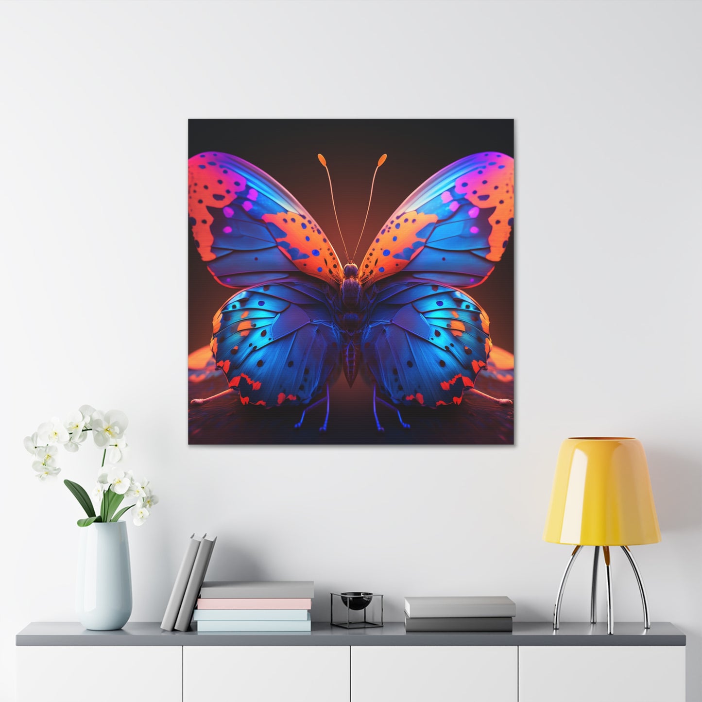 Canvas Gallery Wraps Neon Butterfly Macro 3