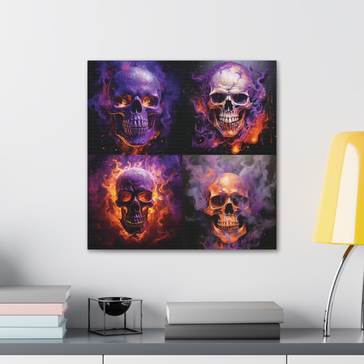 Canvas Gallery Wraps Skull Flames 5