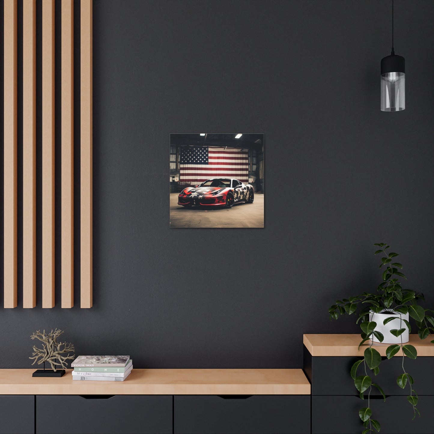 Canvas Gallery Wraps American Flag Farrari 1