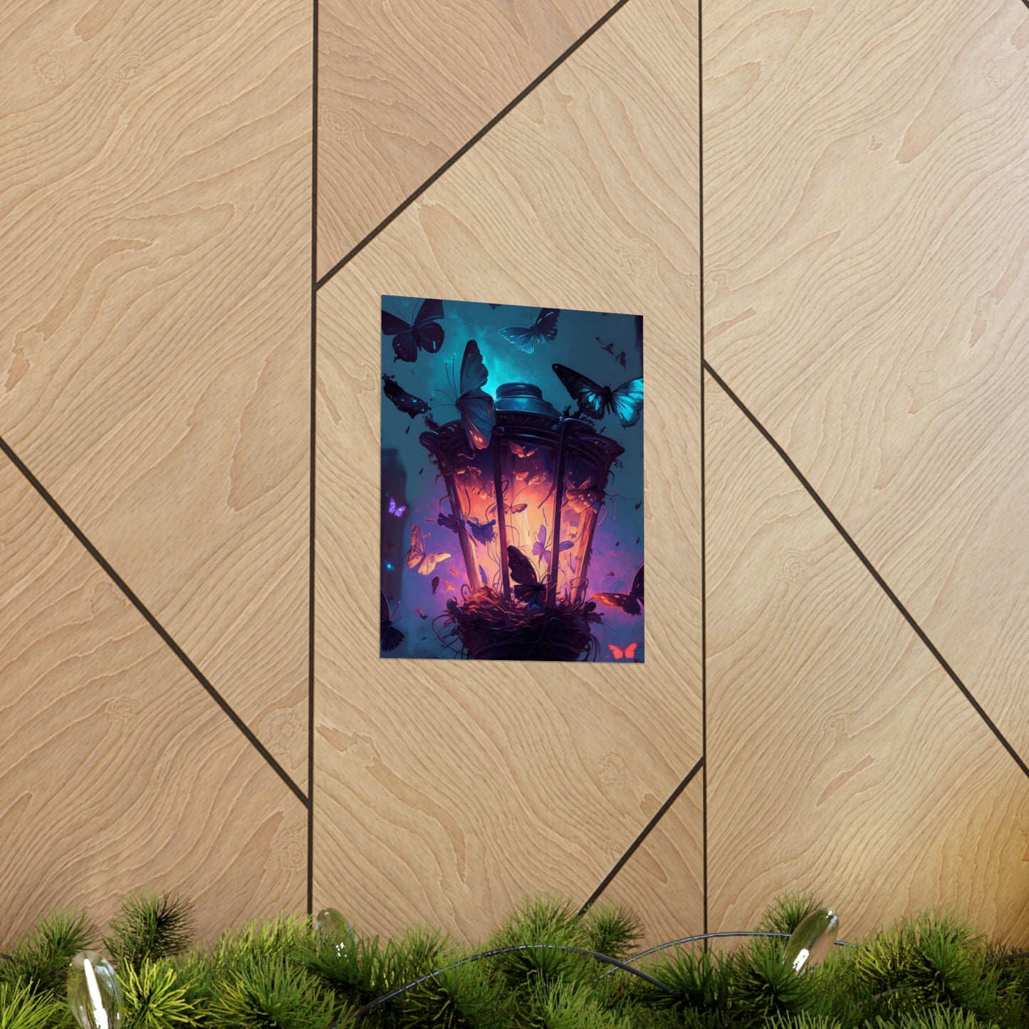 Premium Matte Vertical Posters Street Light Butterfly 3