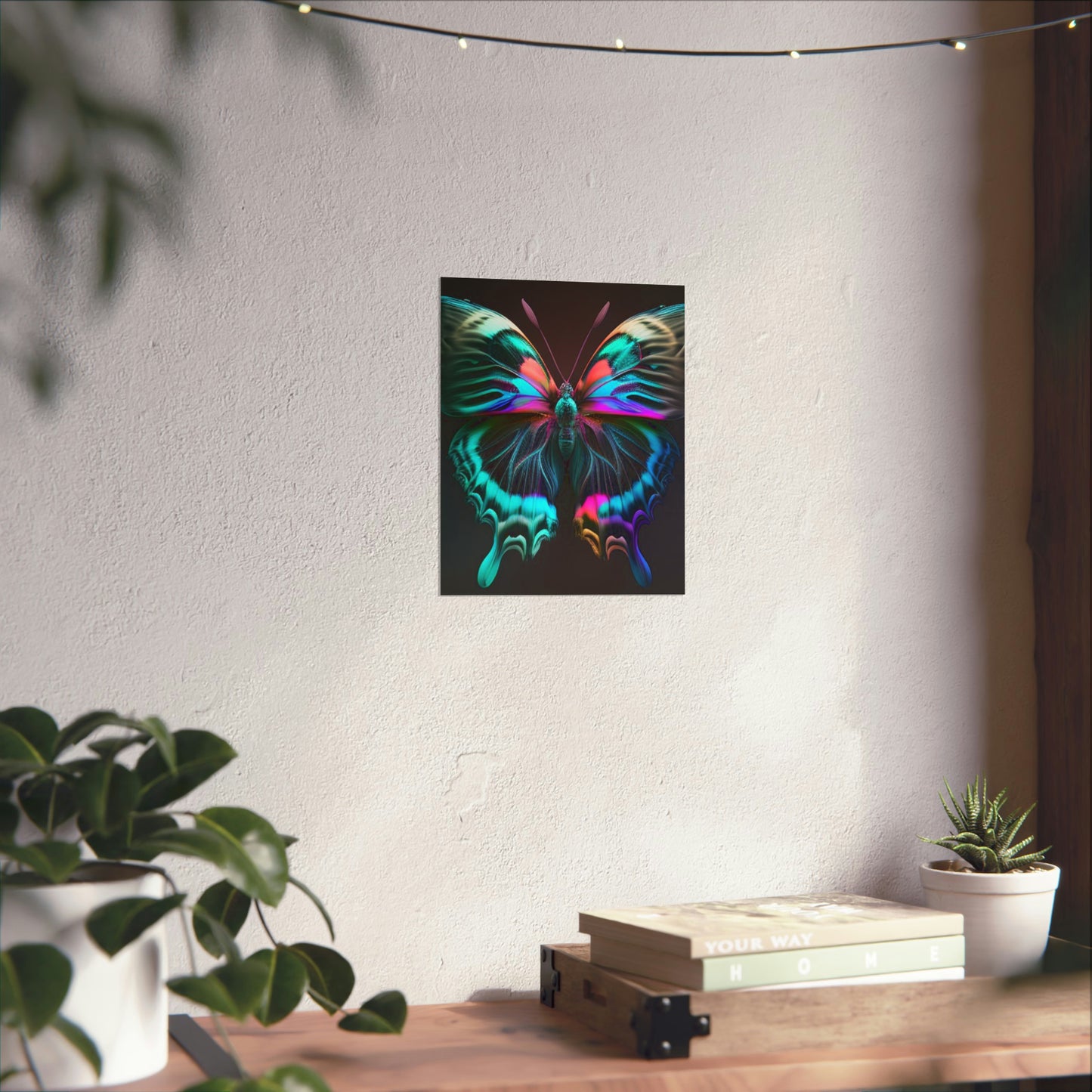 Premium Matte Vertical Posters Neon Butterfly Fusion 3