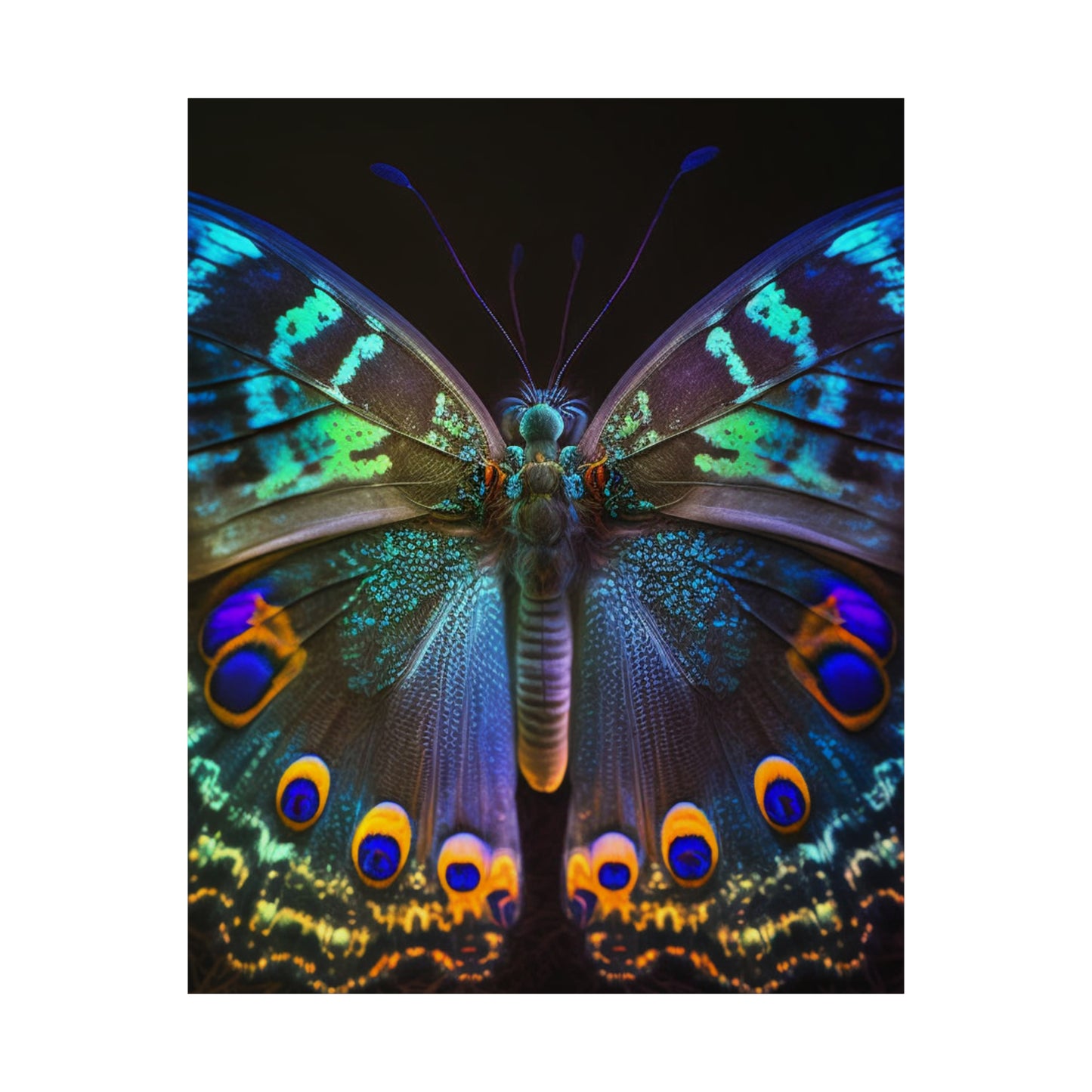 Premium Matte Vertical Posters Neon Hue Butterfly 3