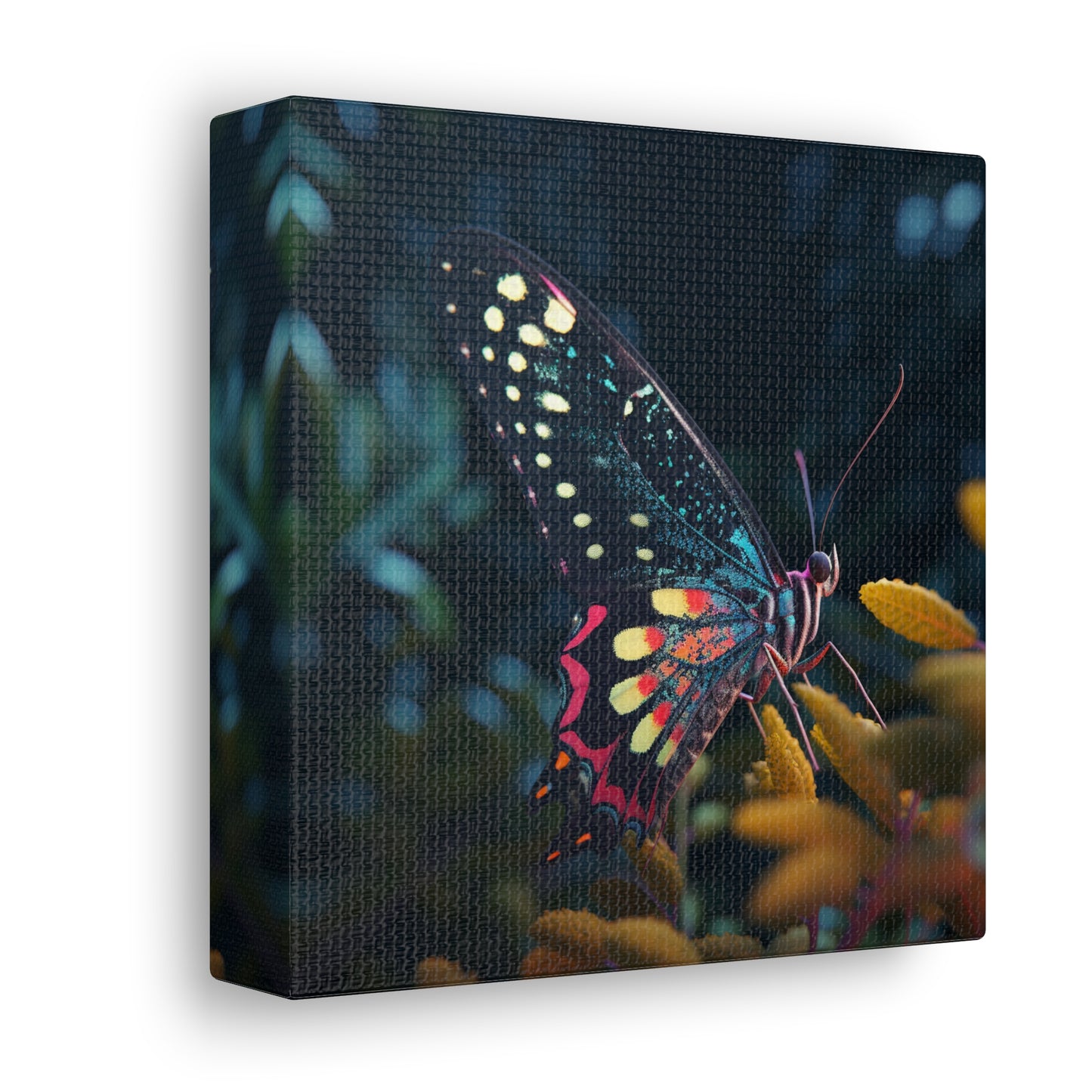 Canvas Gallery Wraps Hyper Colorful Butterfly Macro 2