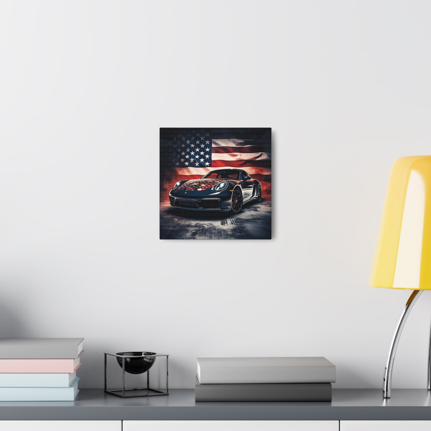 Canvas Gallery Wraps Abstract American Flag Background Porsche 2