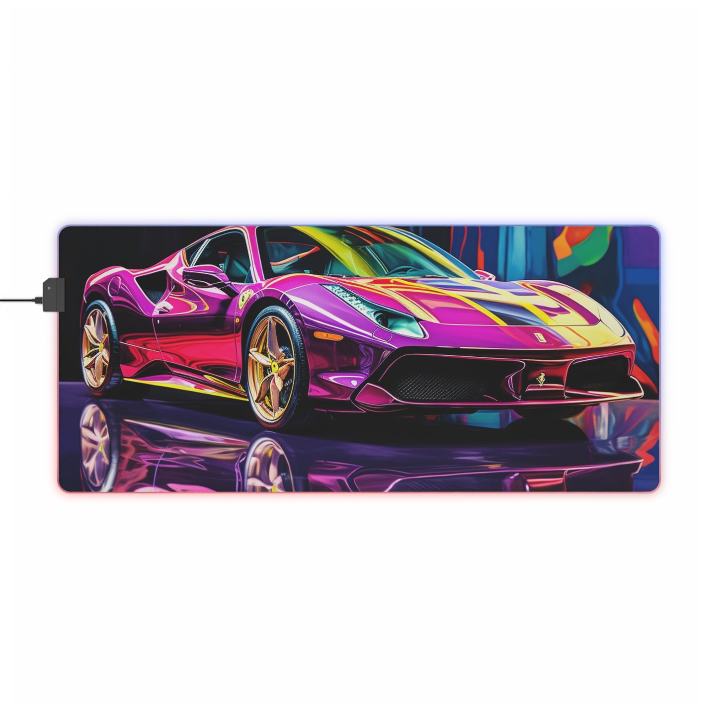 LED Gaming Mouse Pad Pink Macro Ferrari 2