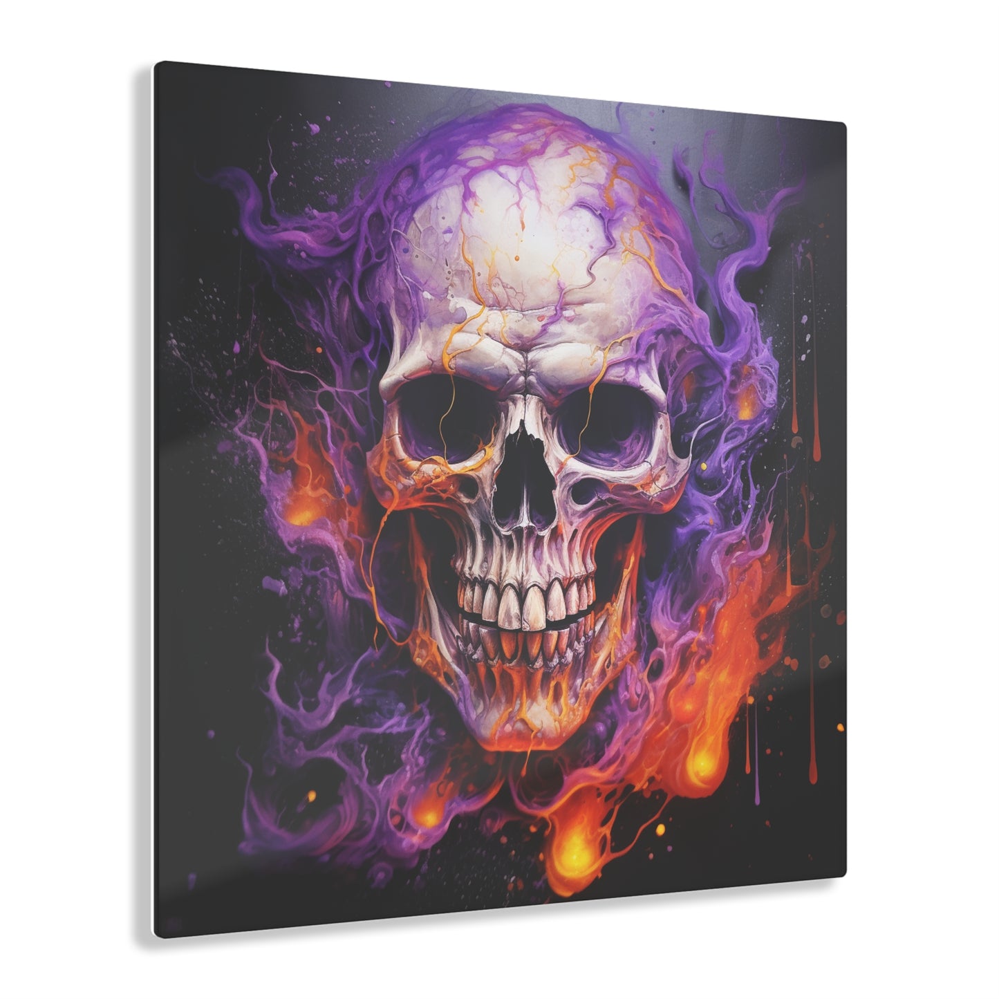 Acrylic Prints Skull Flames 2