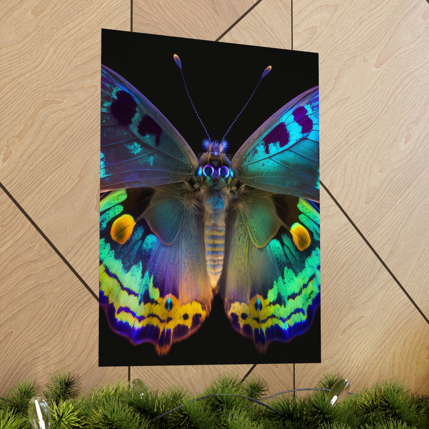 Premium Matte Vertical Posters Neon Hue Butterfly 4