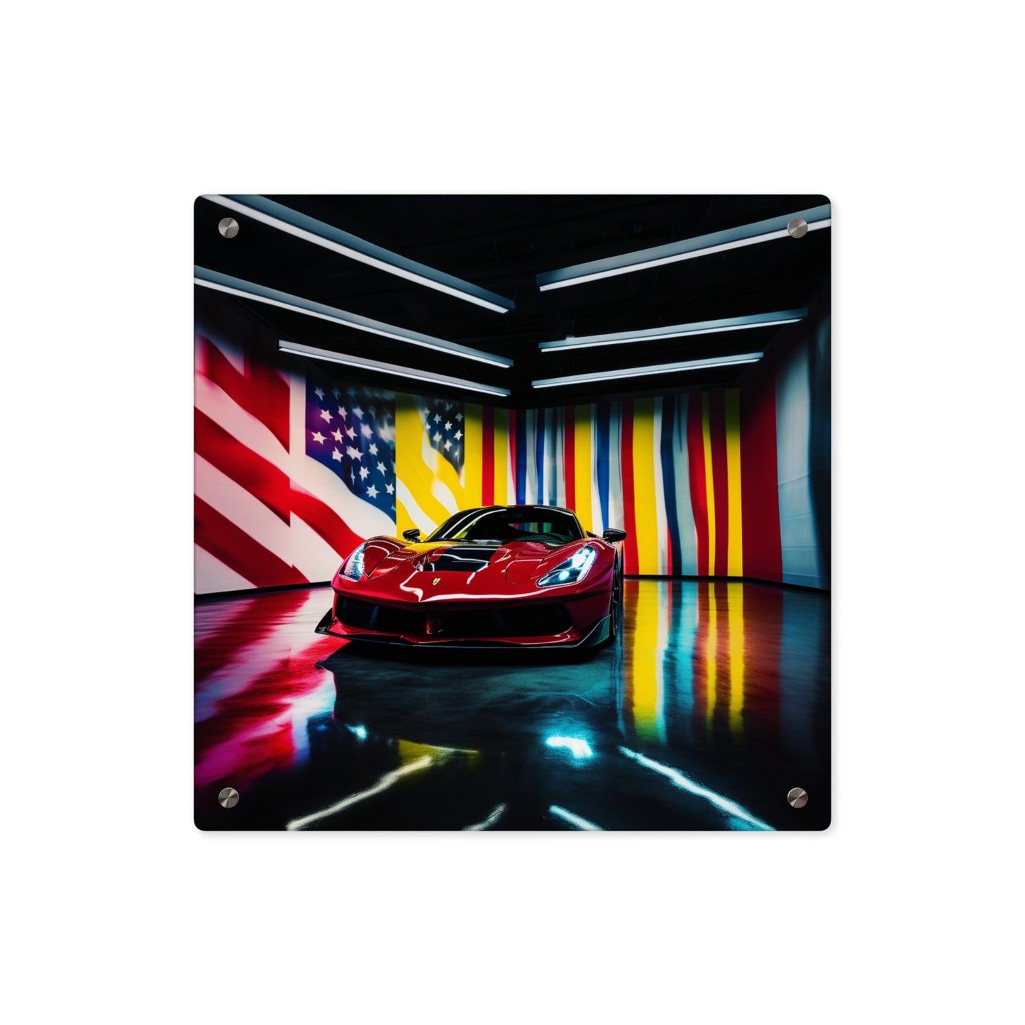 Acrylic Wall Art Panels Macro Flag Ferrari 2