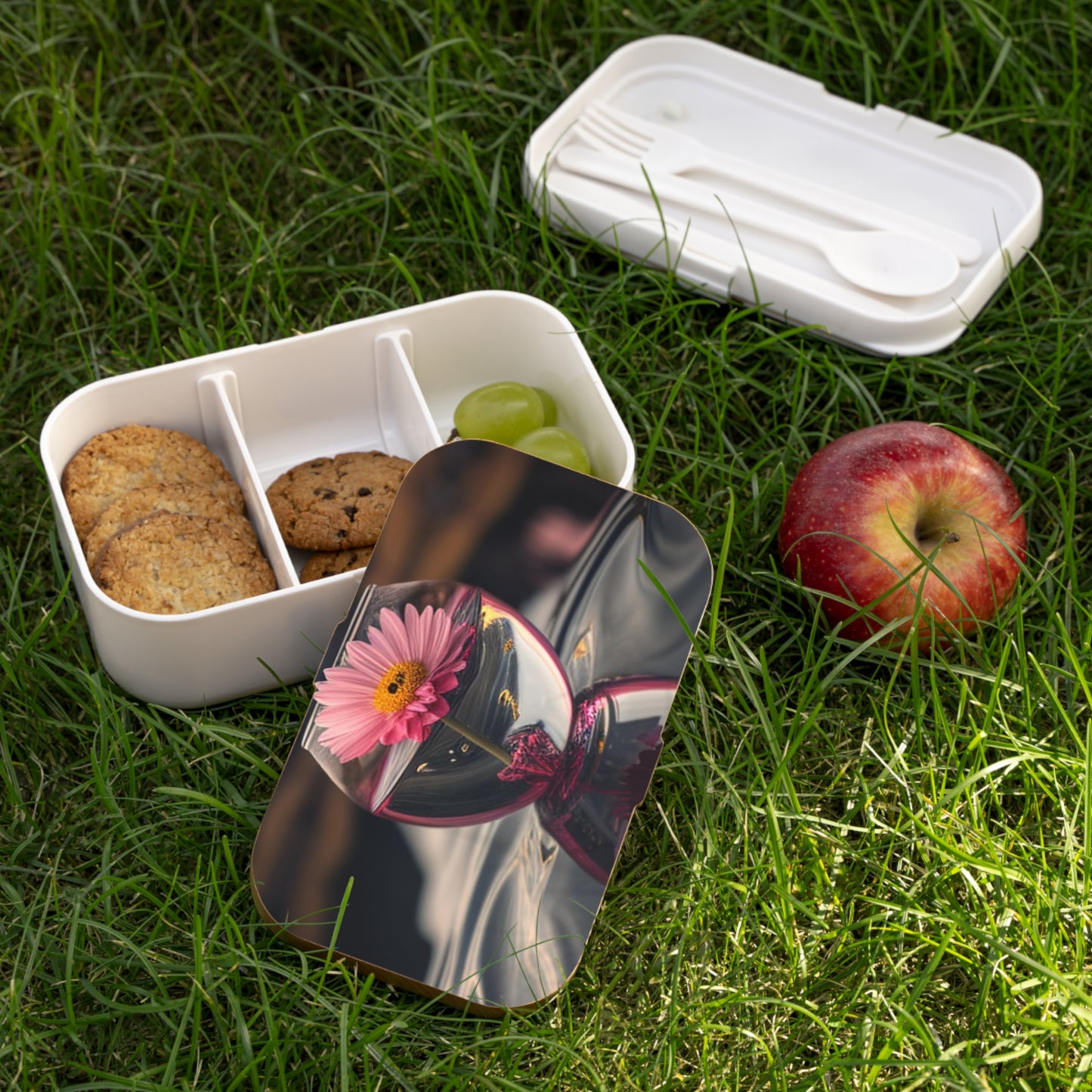 Bento Lunch Box Pink Daisy 1