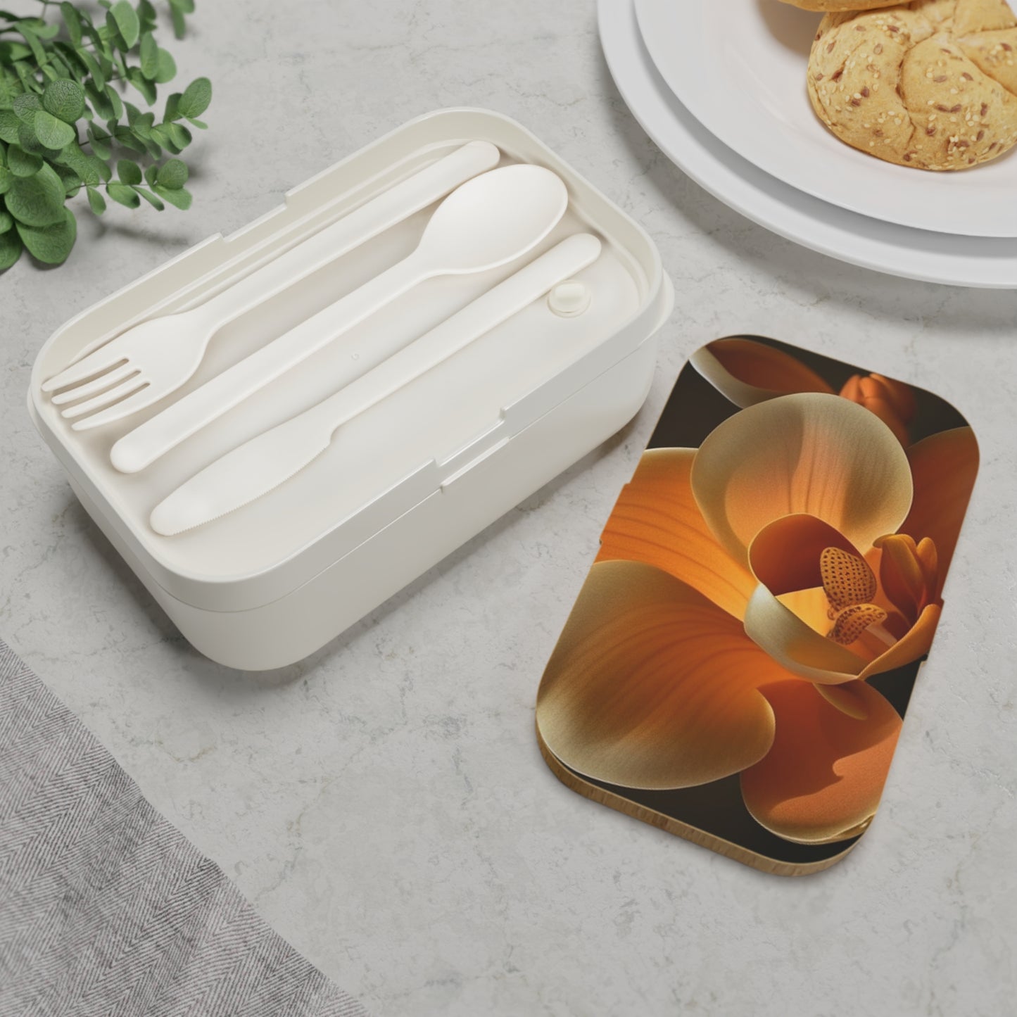 Bento Lunch Box Orange Orchid 4