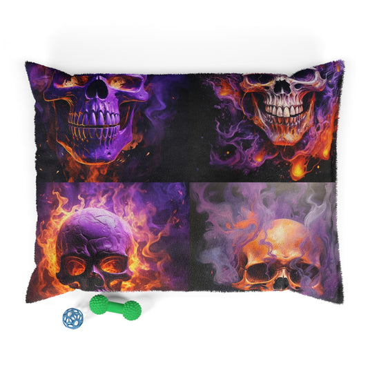 Pet Bed Skull Flames 5