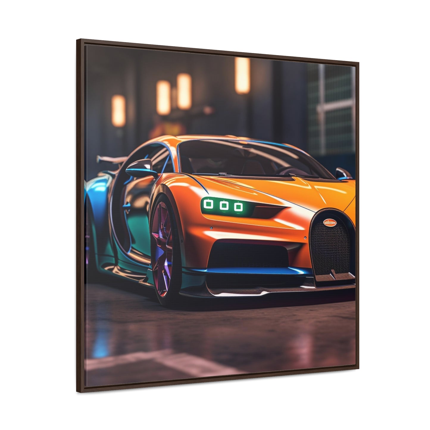 Gallery Canvas Wraps, Square Frame Hyper Bugatti Neon Chiron 1